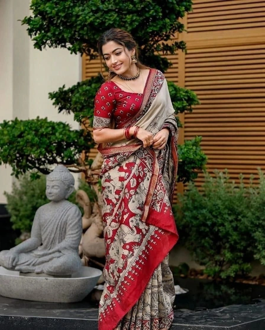 Tryloom Royal Zejuri Heritage Malmal Cotton Saree – Premium Soft Printed Ethnic Saree 1
