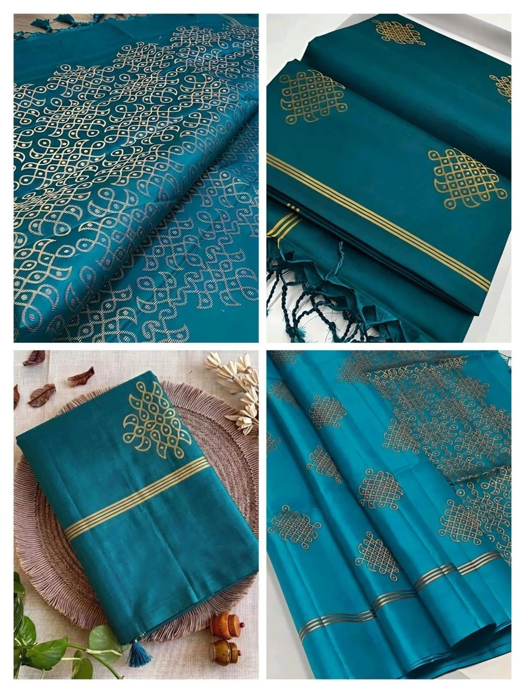 Tryloom Vintage Kolam Premium Soft Silk Saree | Traditional Designer Silk Saree with Rich Kolam Pallu & Elegant Blouse 4