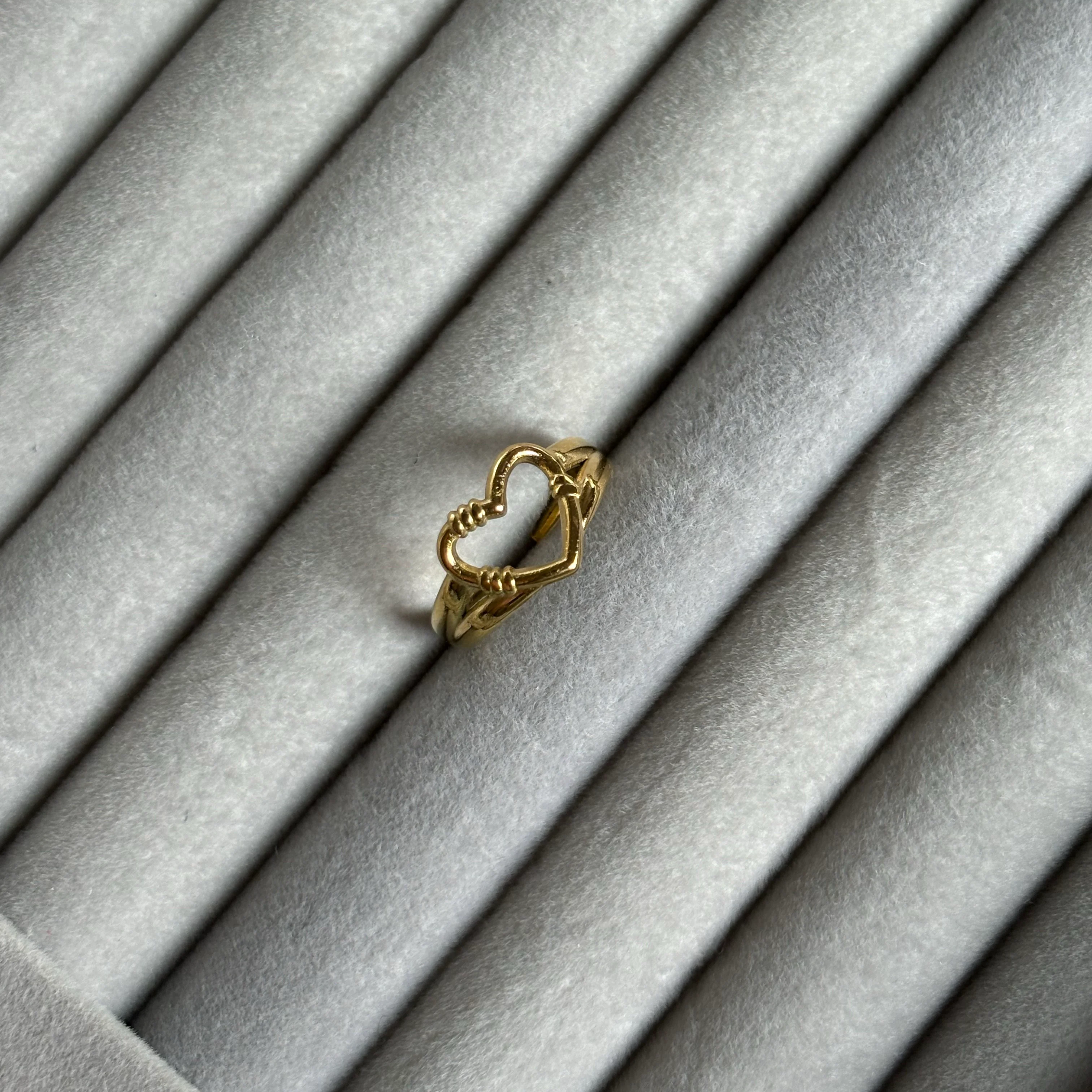Heart bounded  adjustable ring 2
