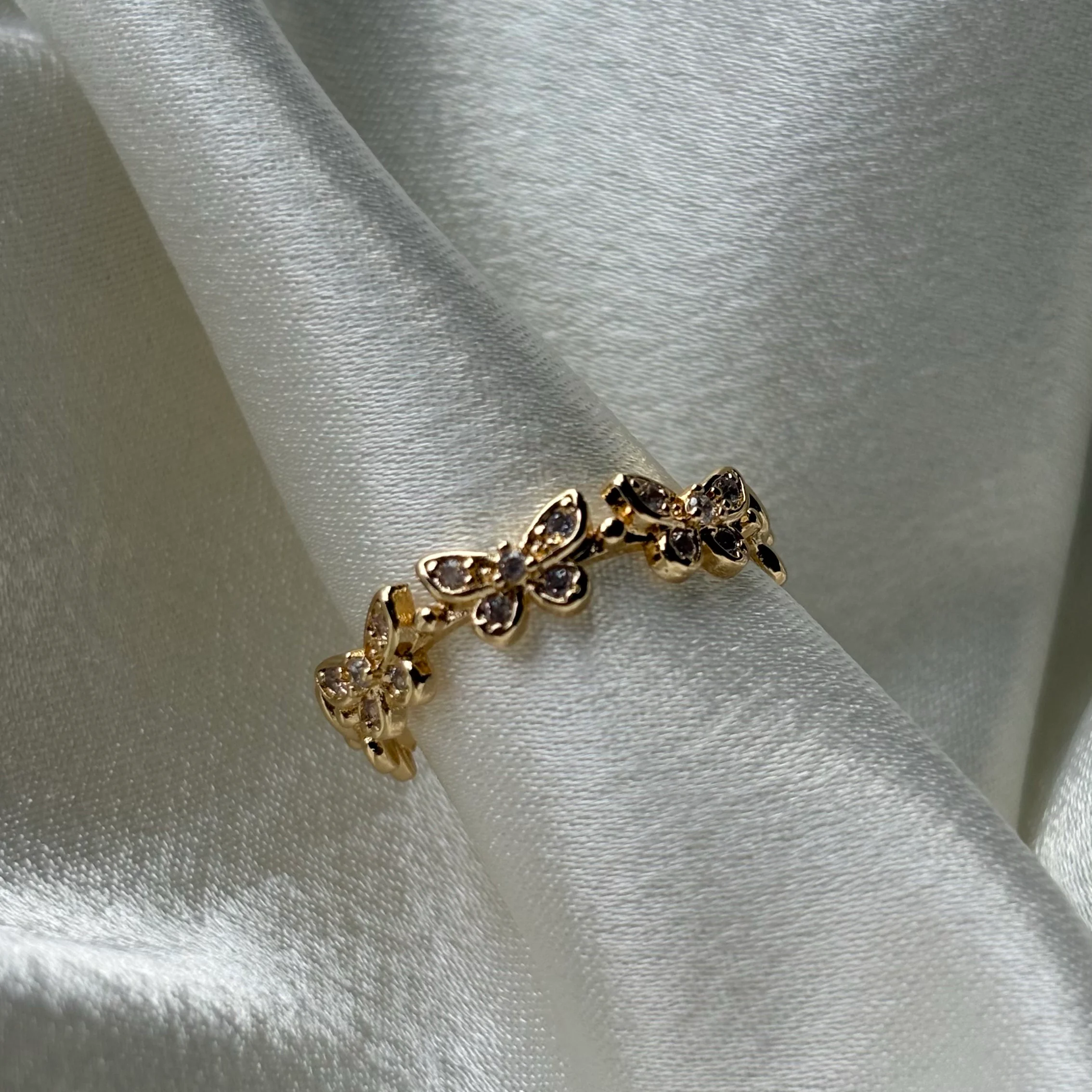 Butterfly and stones adjustable ring 3