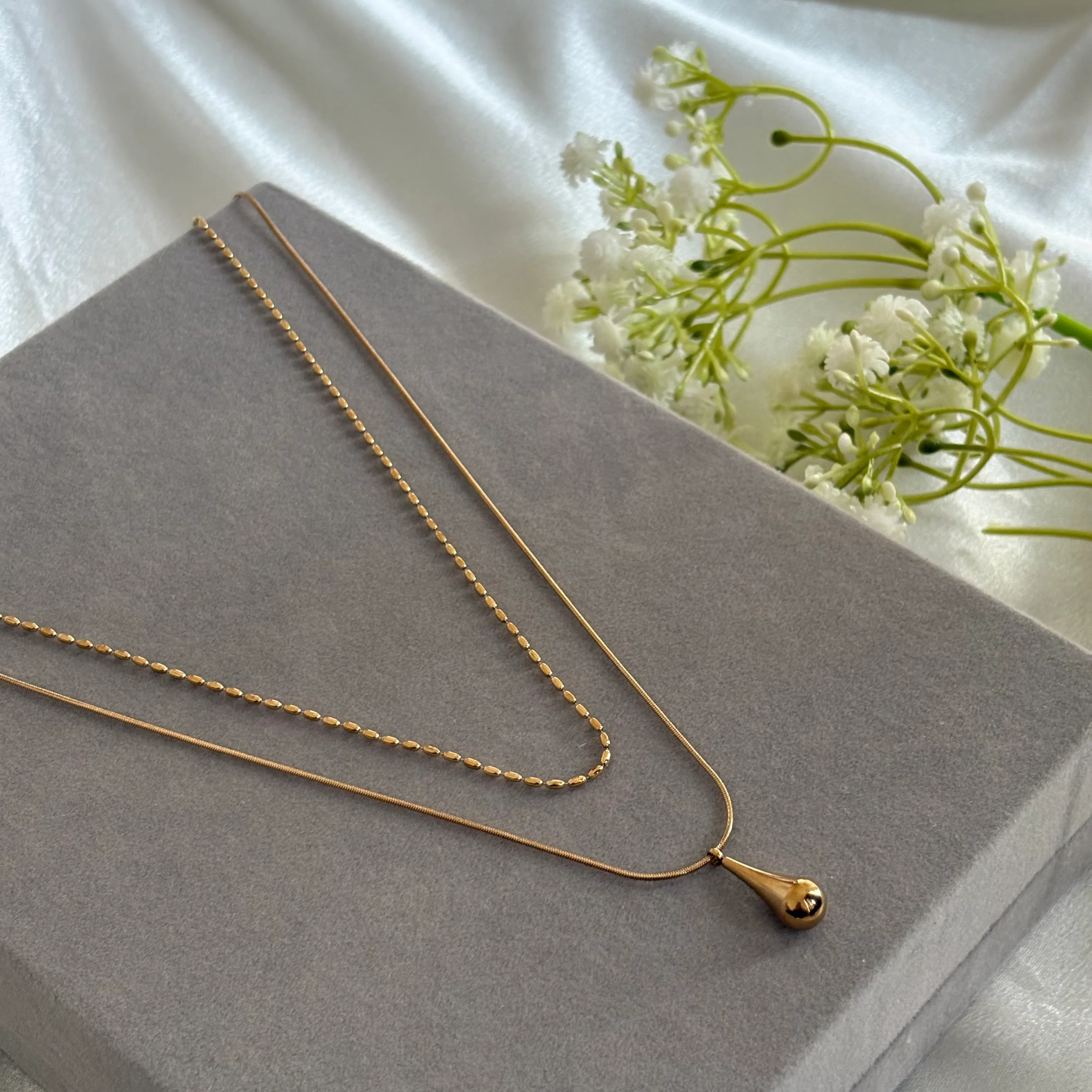Teardrop double layer necklace 1