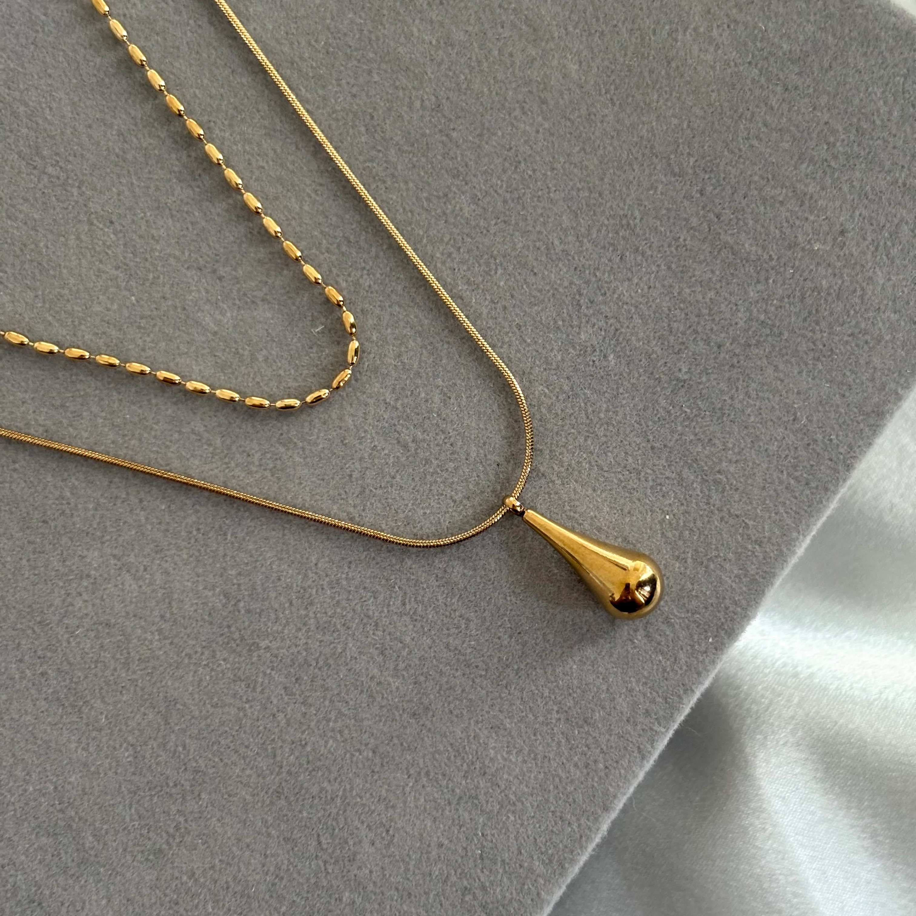 Teardrop double layer necklace 2