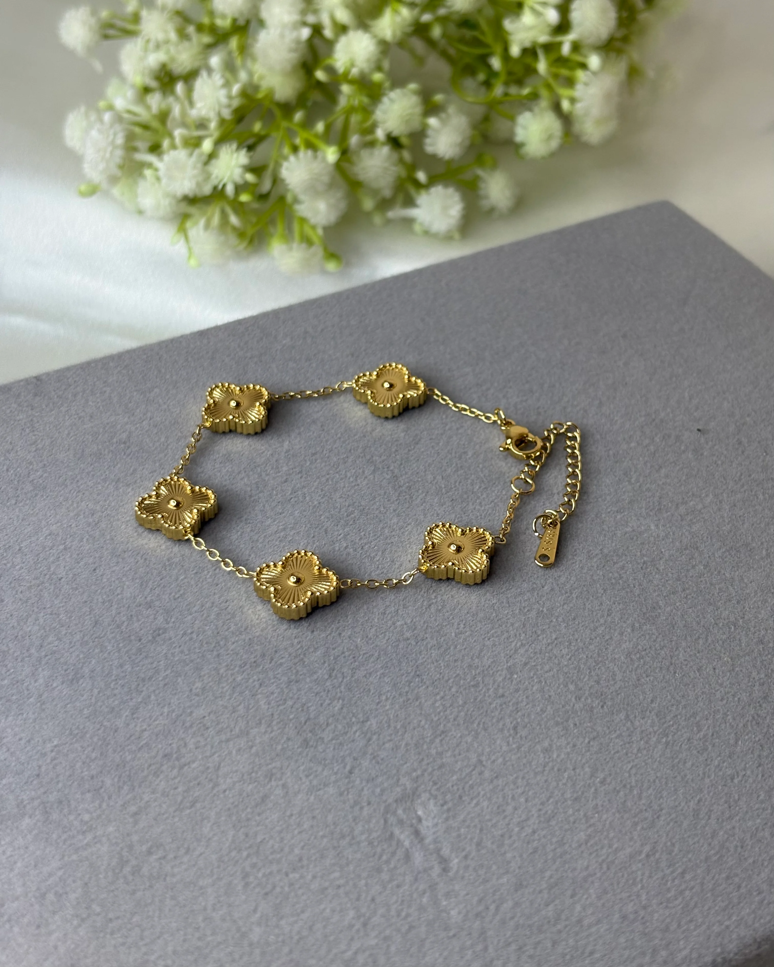 Clover themed necklace, earring and bracelet combo 2