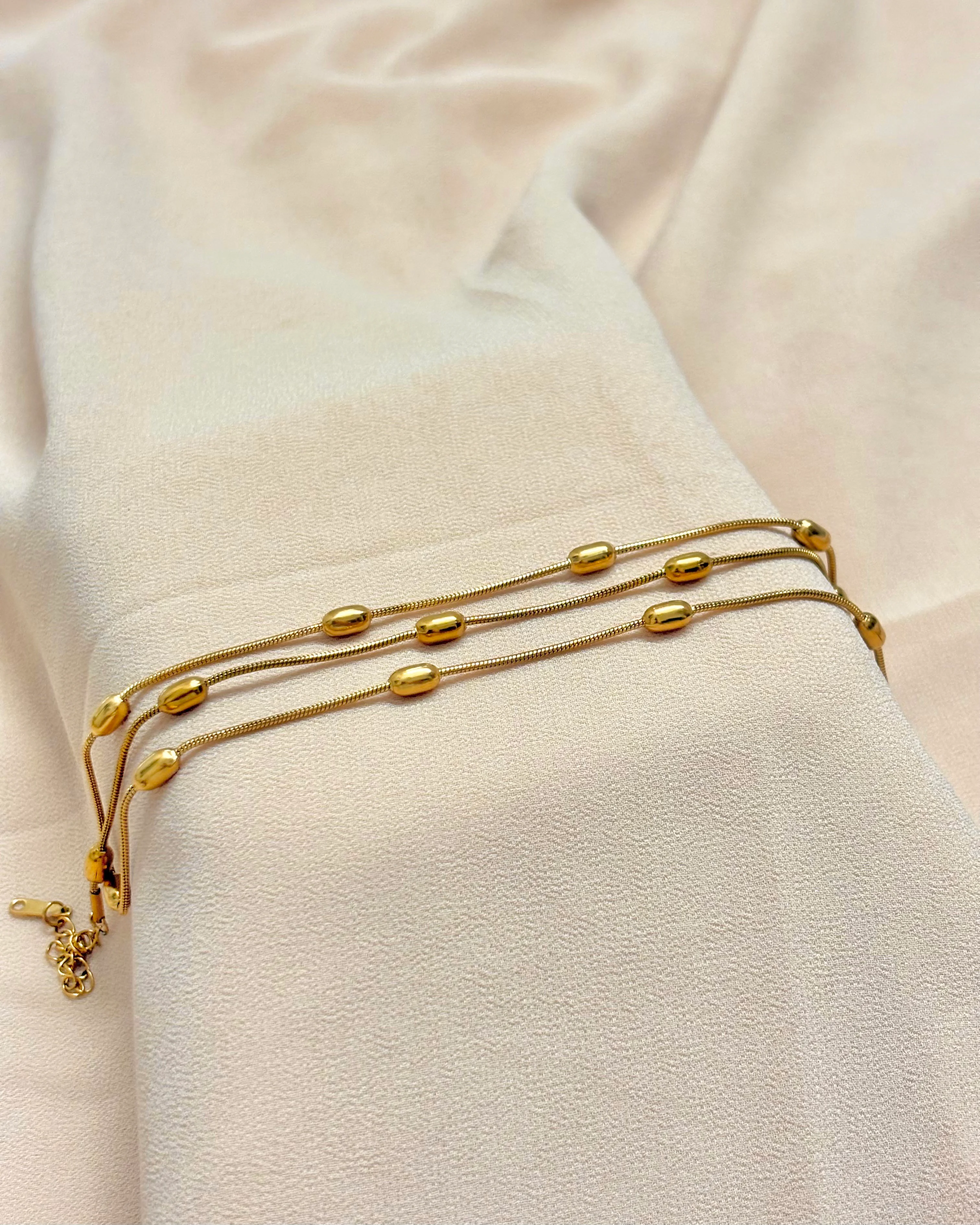 Three layer bracelet cum chain