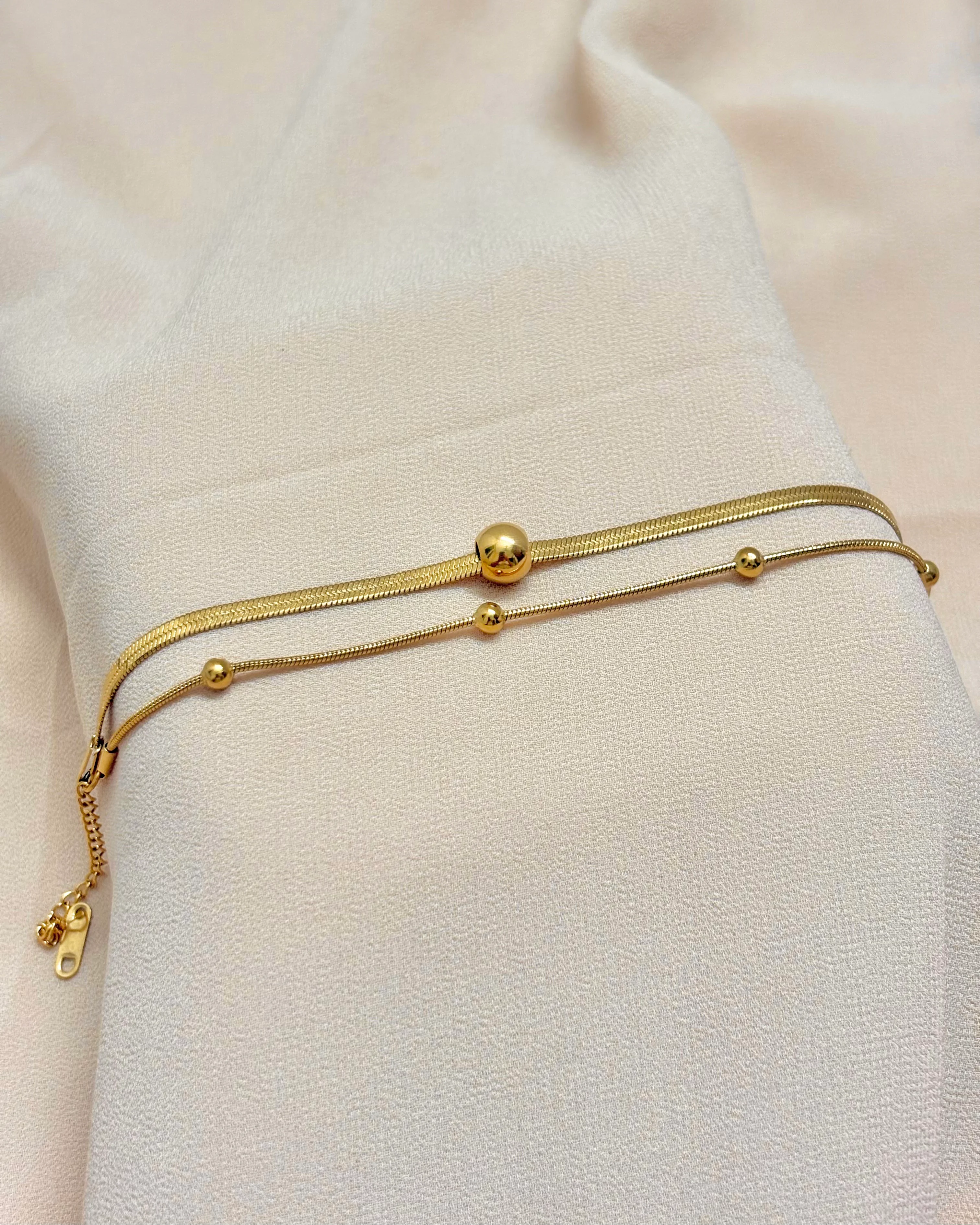 Snake chain geometric bracelet