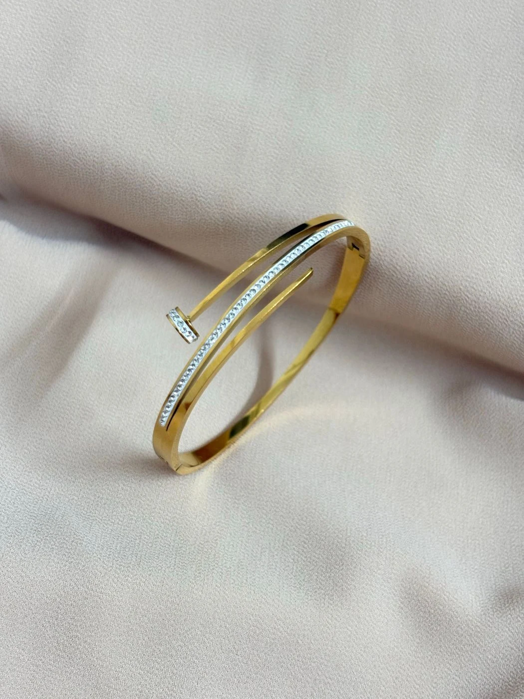 AD studded nail bangle bracelet 2