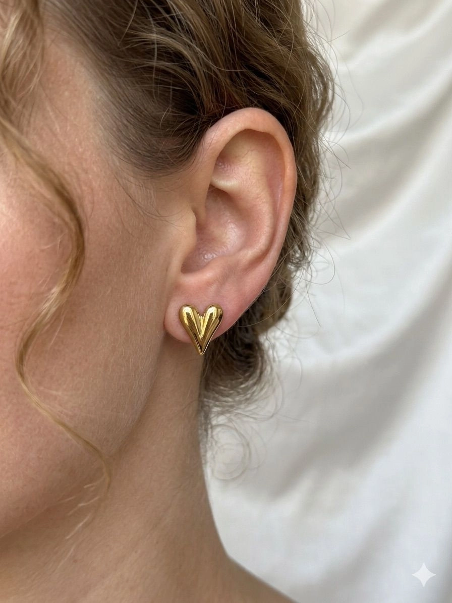 Heart shaped stud earrings 1