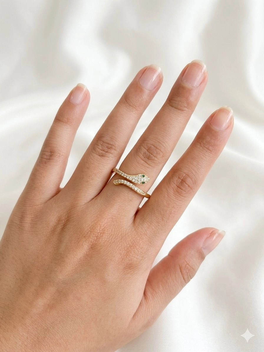 Snake themed adjustable ring 1