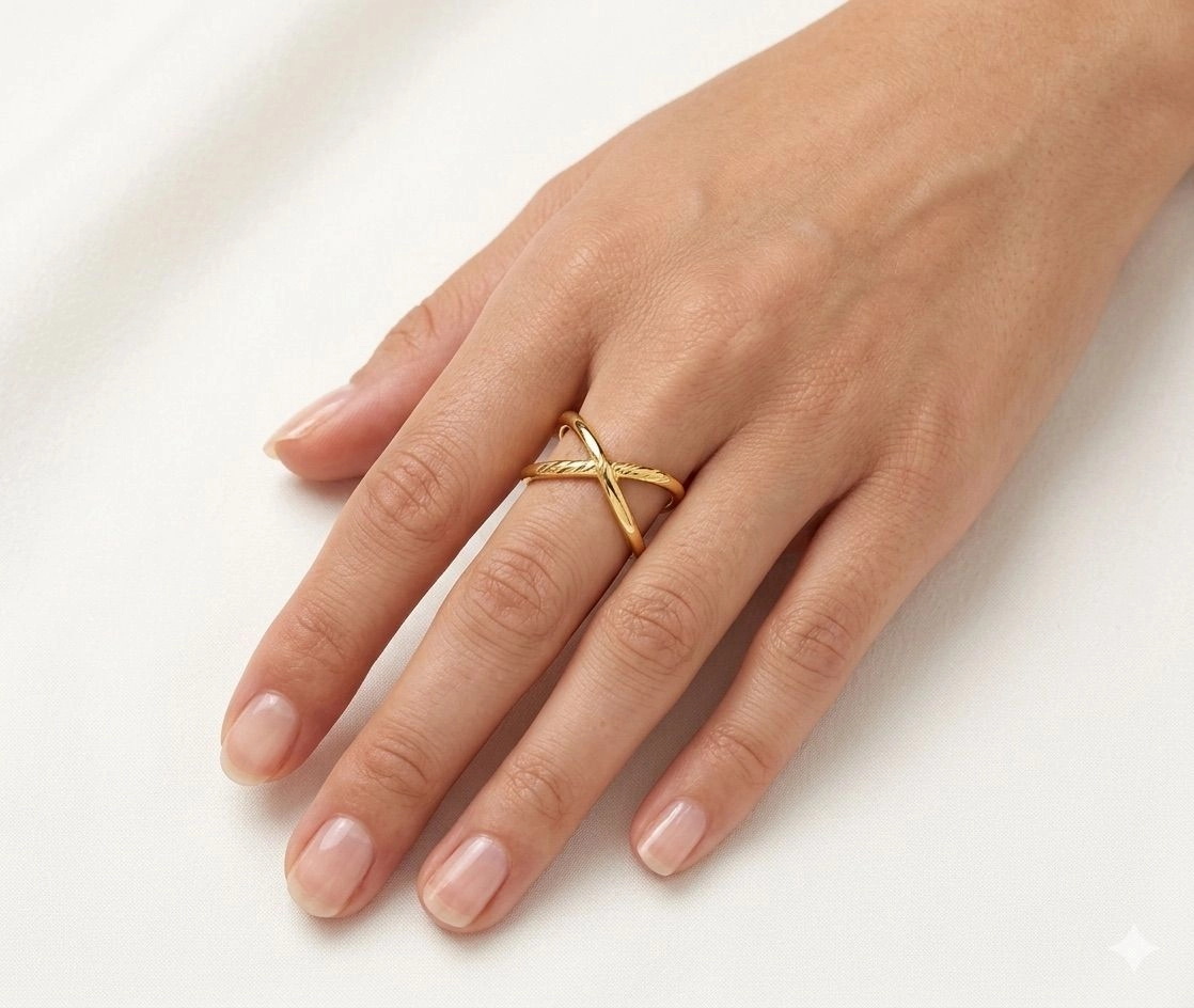Cross design adjustable ring 1