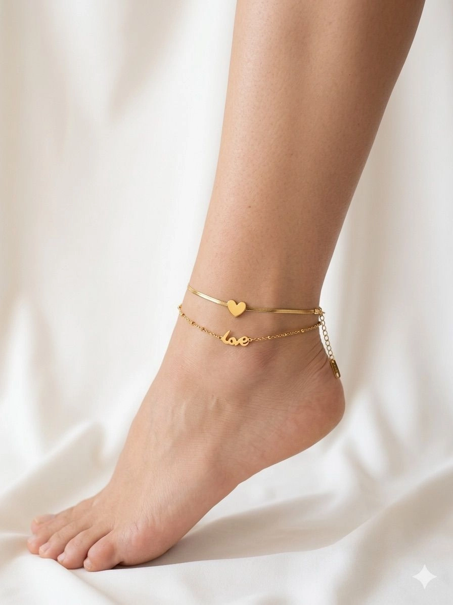 Love theme anklets (pair)