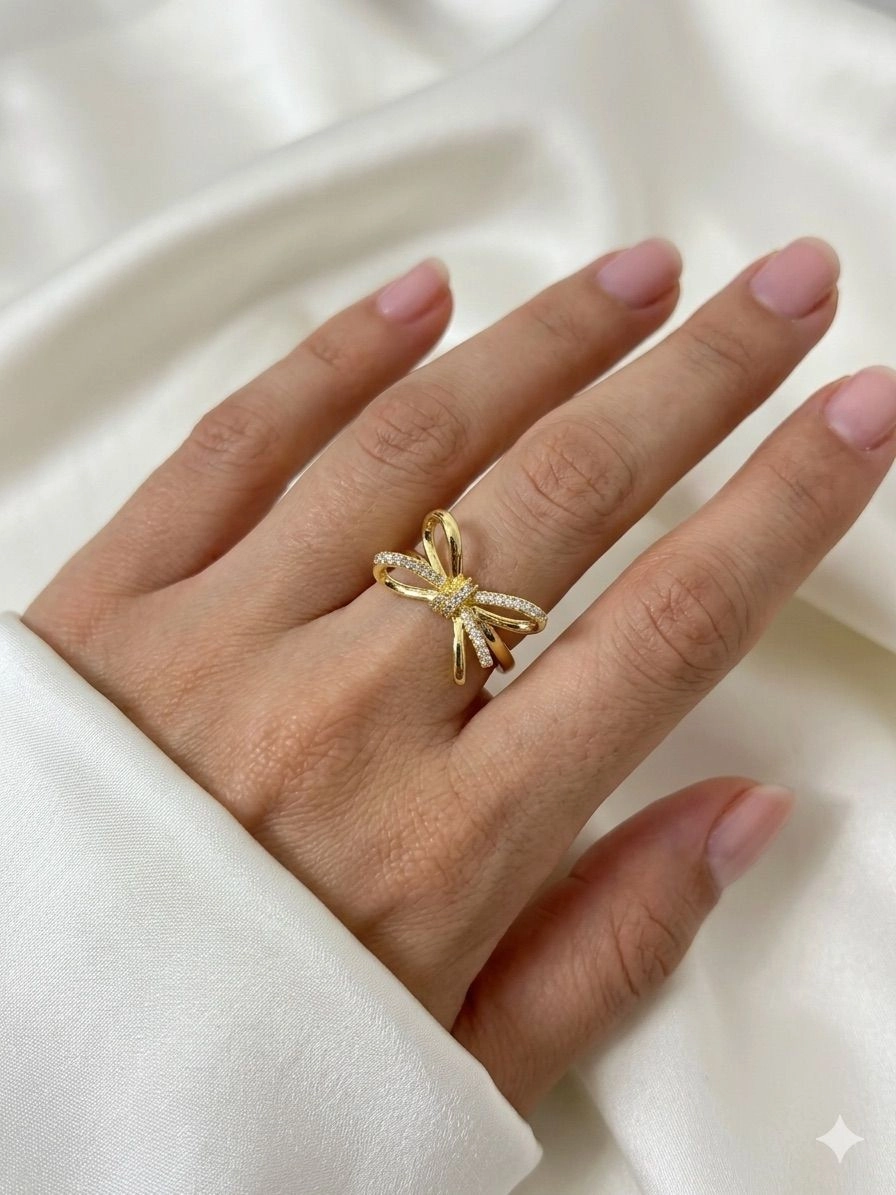 Bow and stone ring