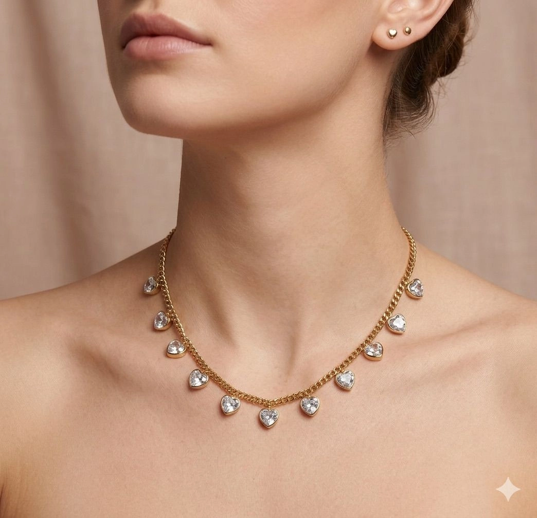 White stone studded necklace 1