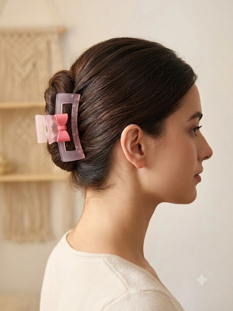 Pink cute bow regular claw