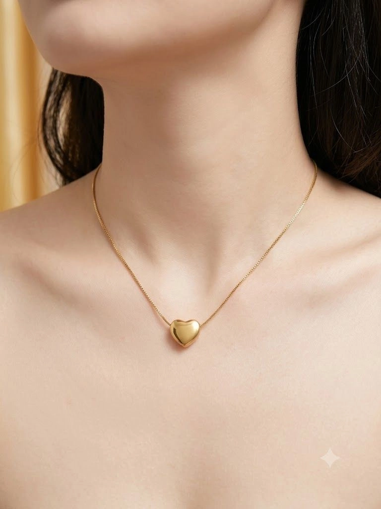 Heart pendant chain plain