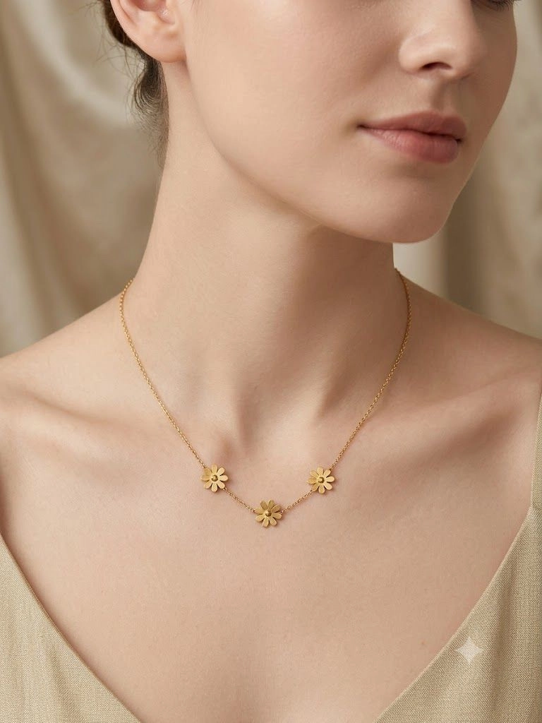 Dainty three flower chain