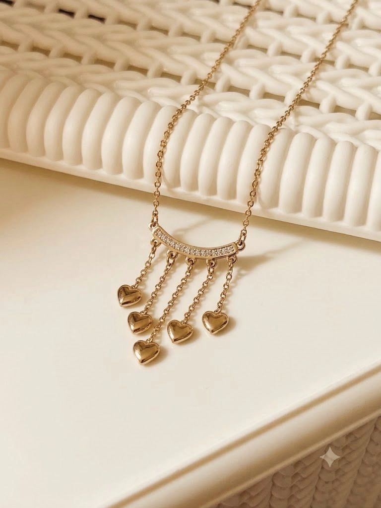 Heart charms pendant chain