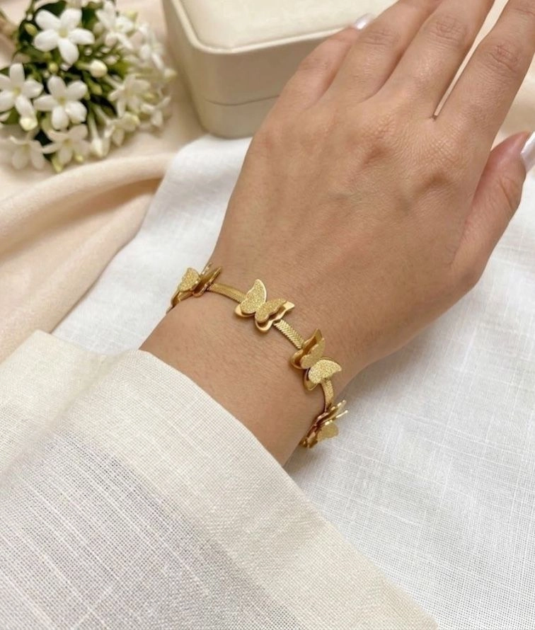 Butterfly snake chain bracelet