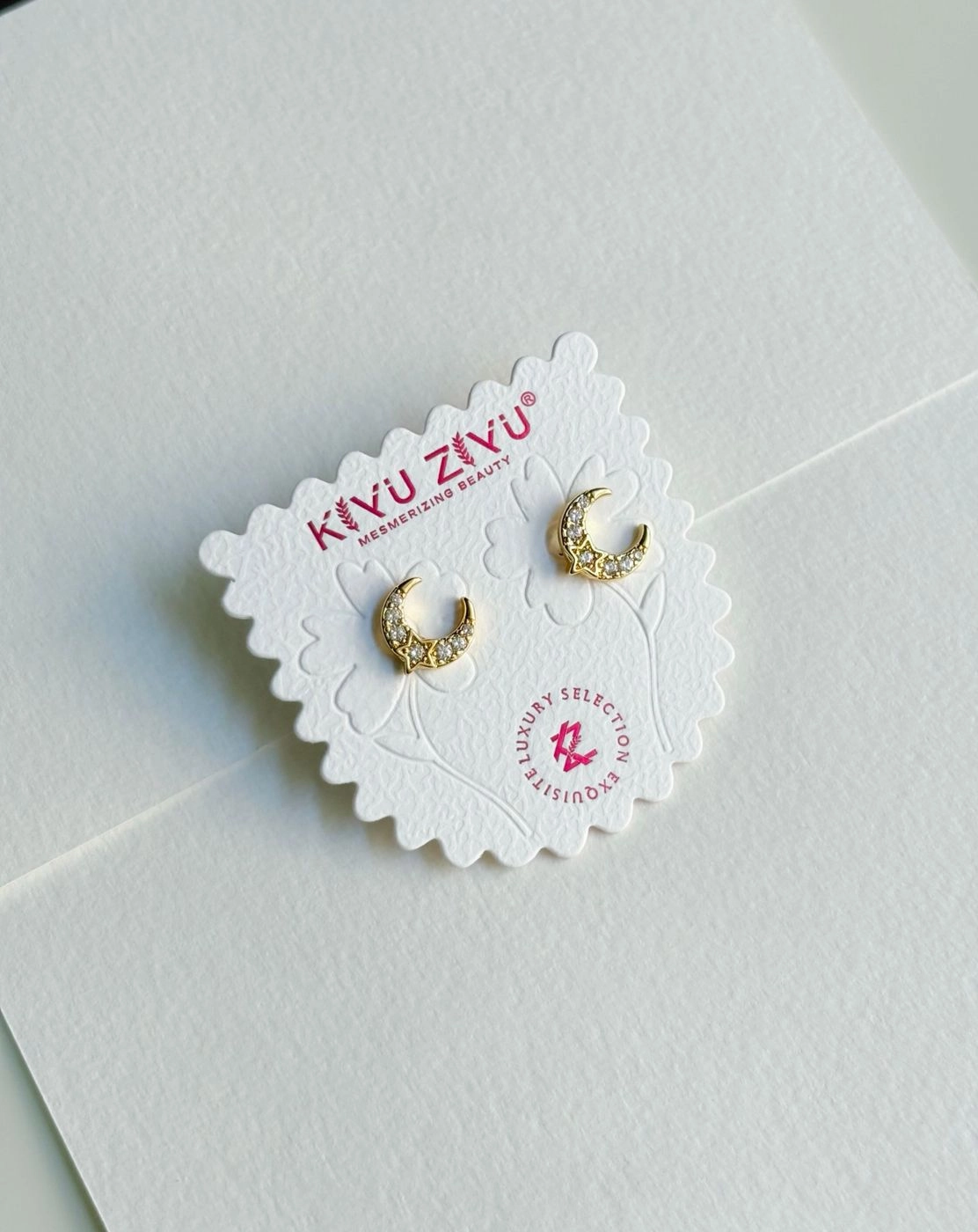 Crescent ball back earrings