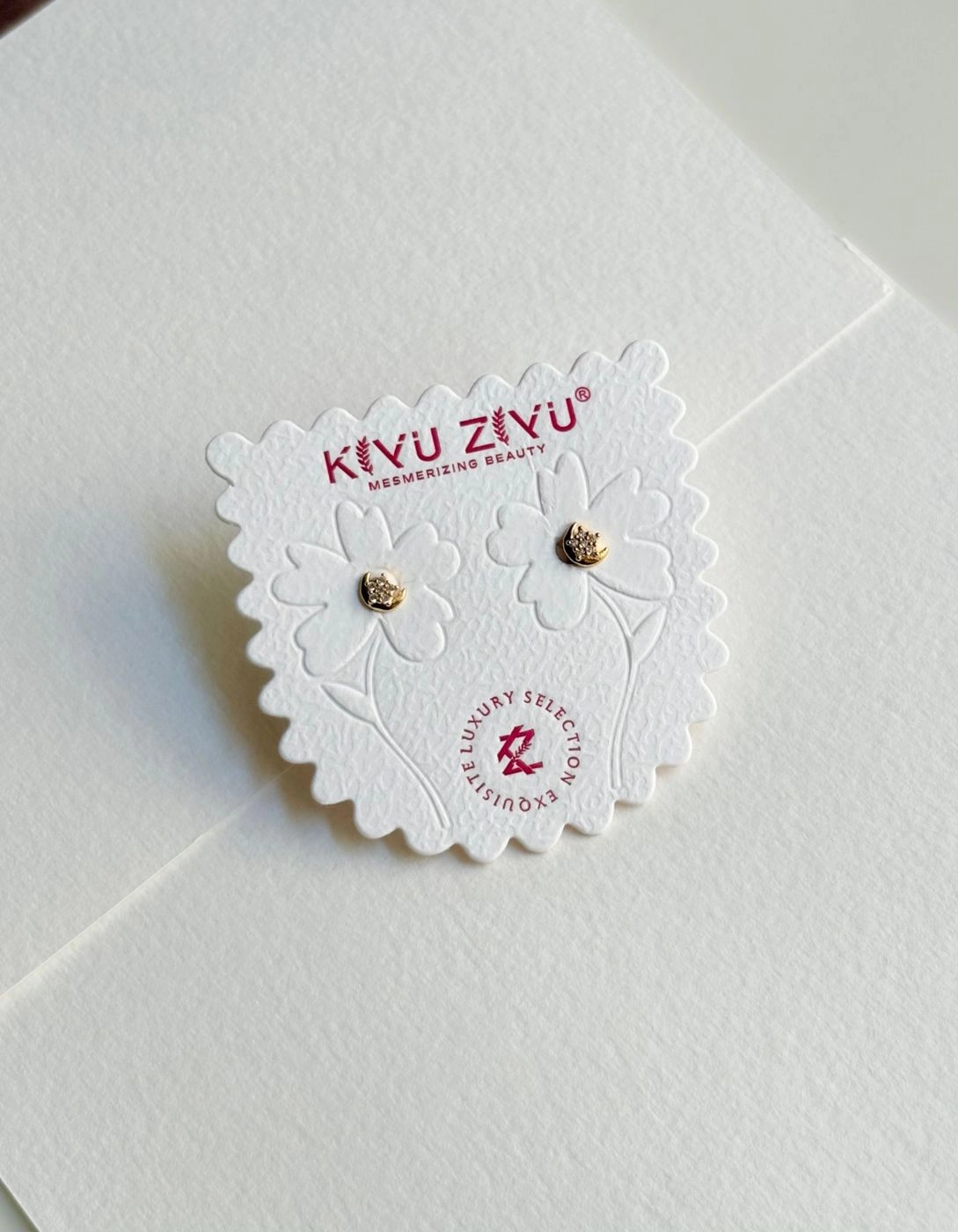 Mini crescent ball back earrings