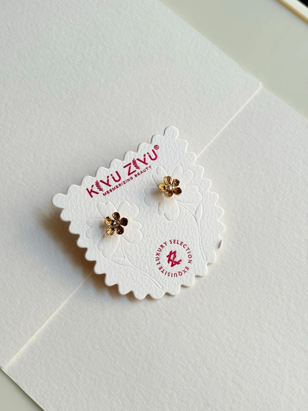 Textured petals ball back earrings