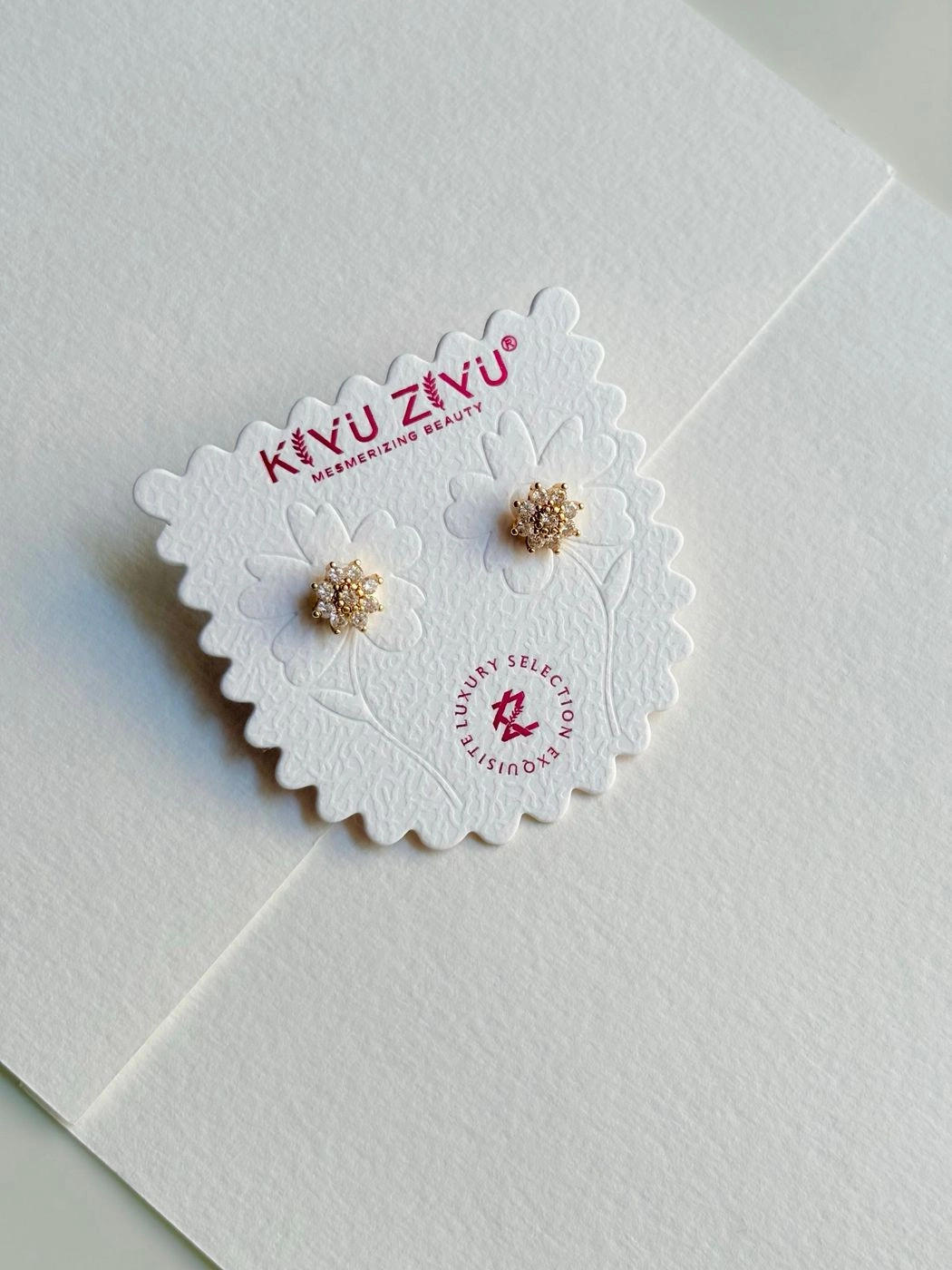Sparkling flora ball back earrings