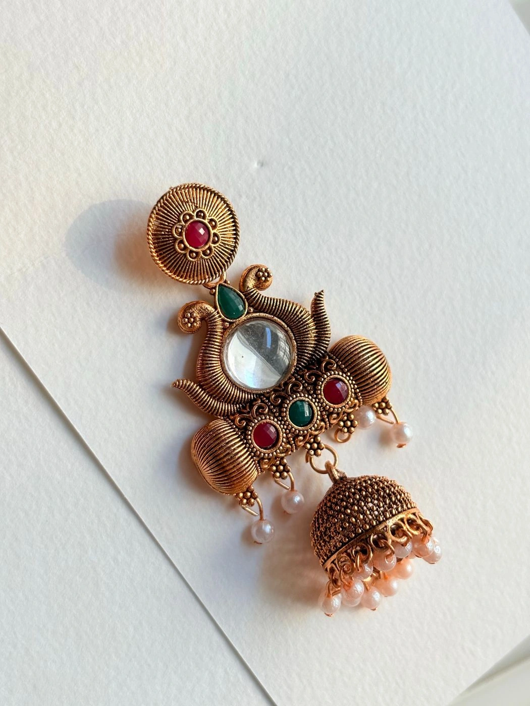 Golden Kashmiri earrings