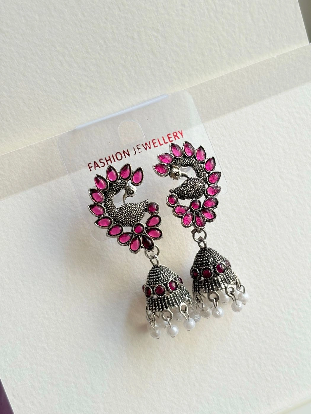 Peacock ear cuff jhumkas 3