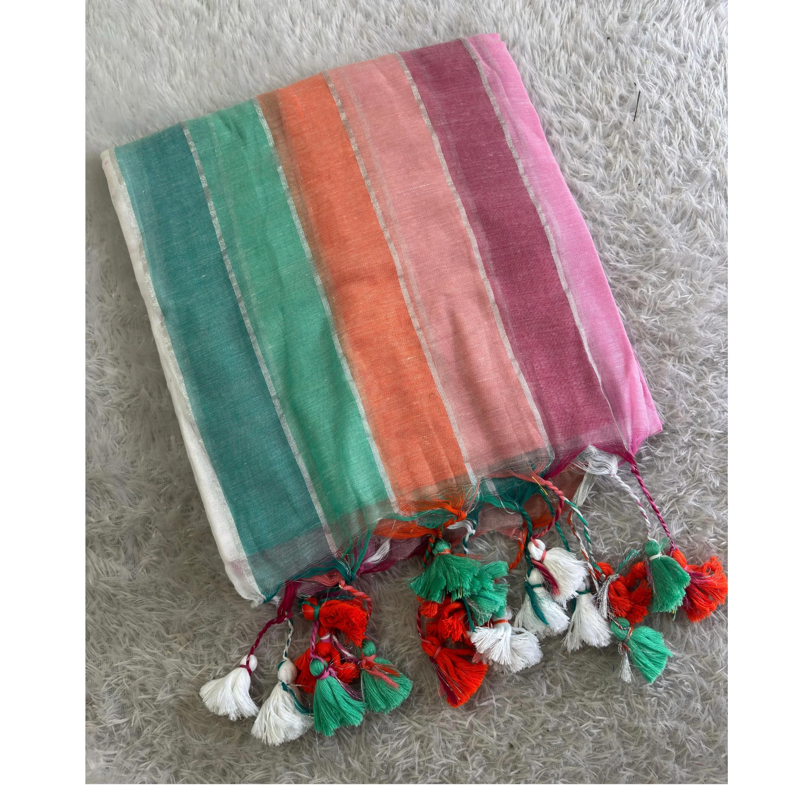 Colour pallette mul cotton saree