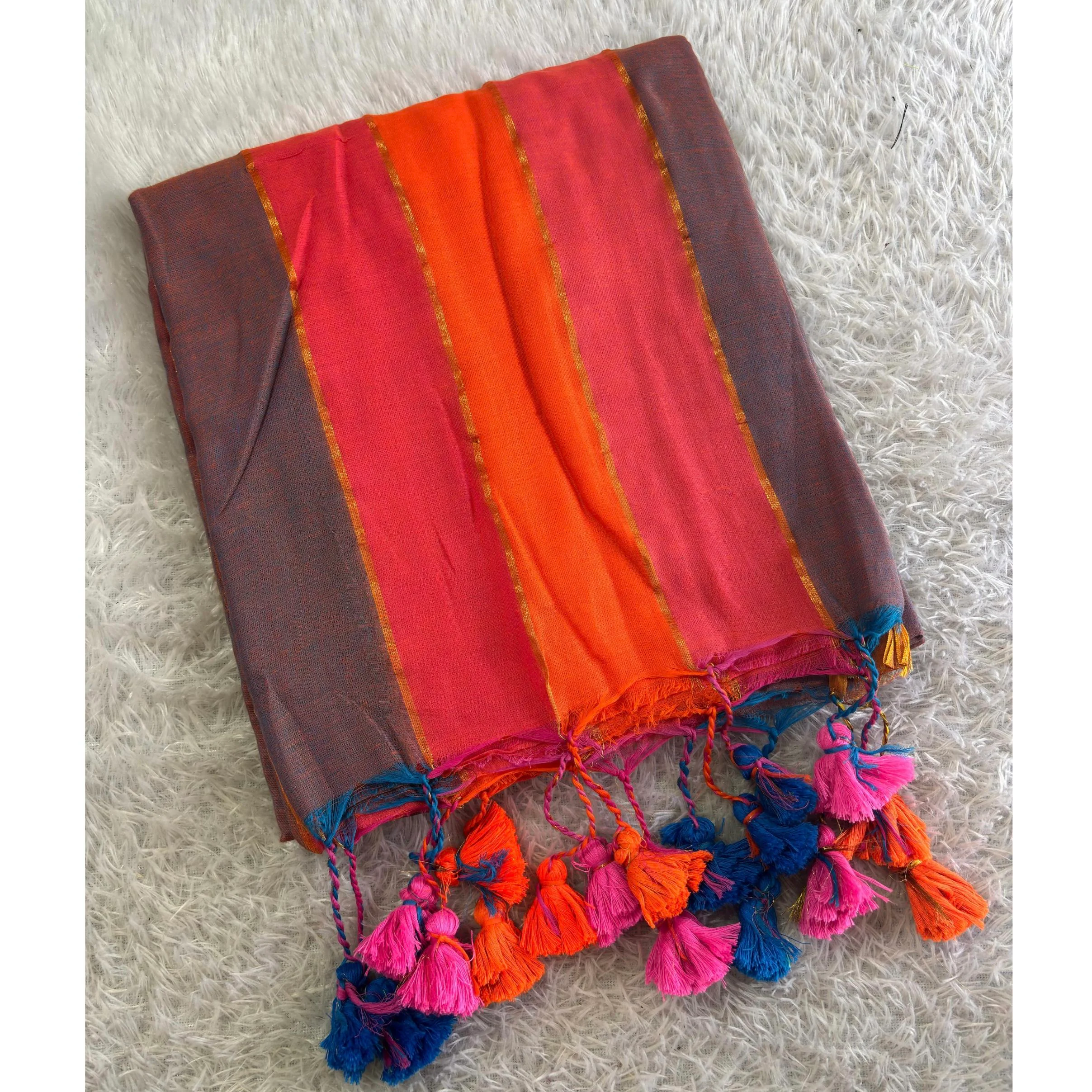 Colour pallette mul cotton saree