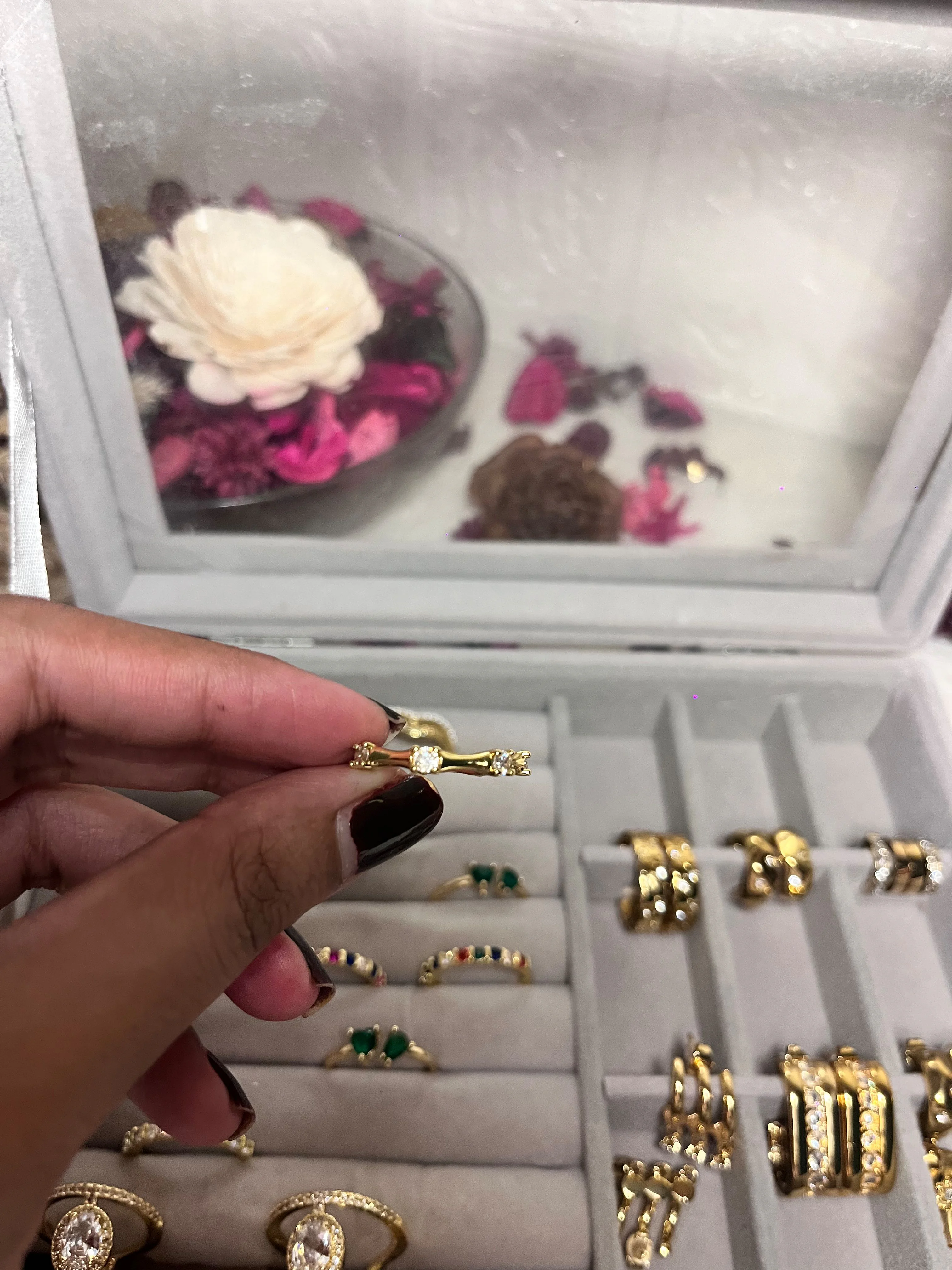 316L Stainless Steel (Premium Anti-Tarnish) Round Cut AD Stone Ring