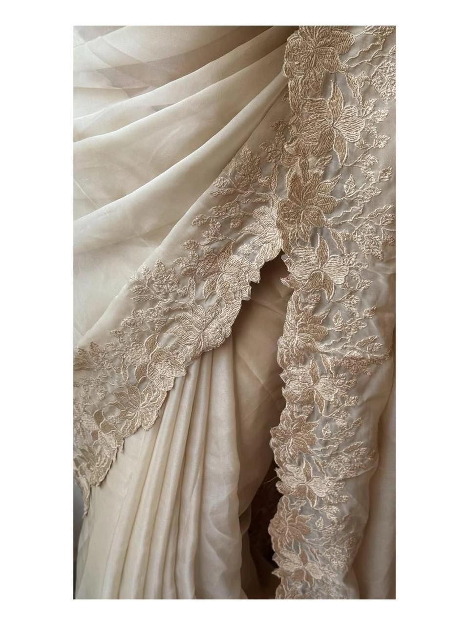 Organza Embroiderd Saree with scolap work 2