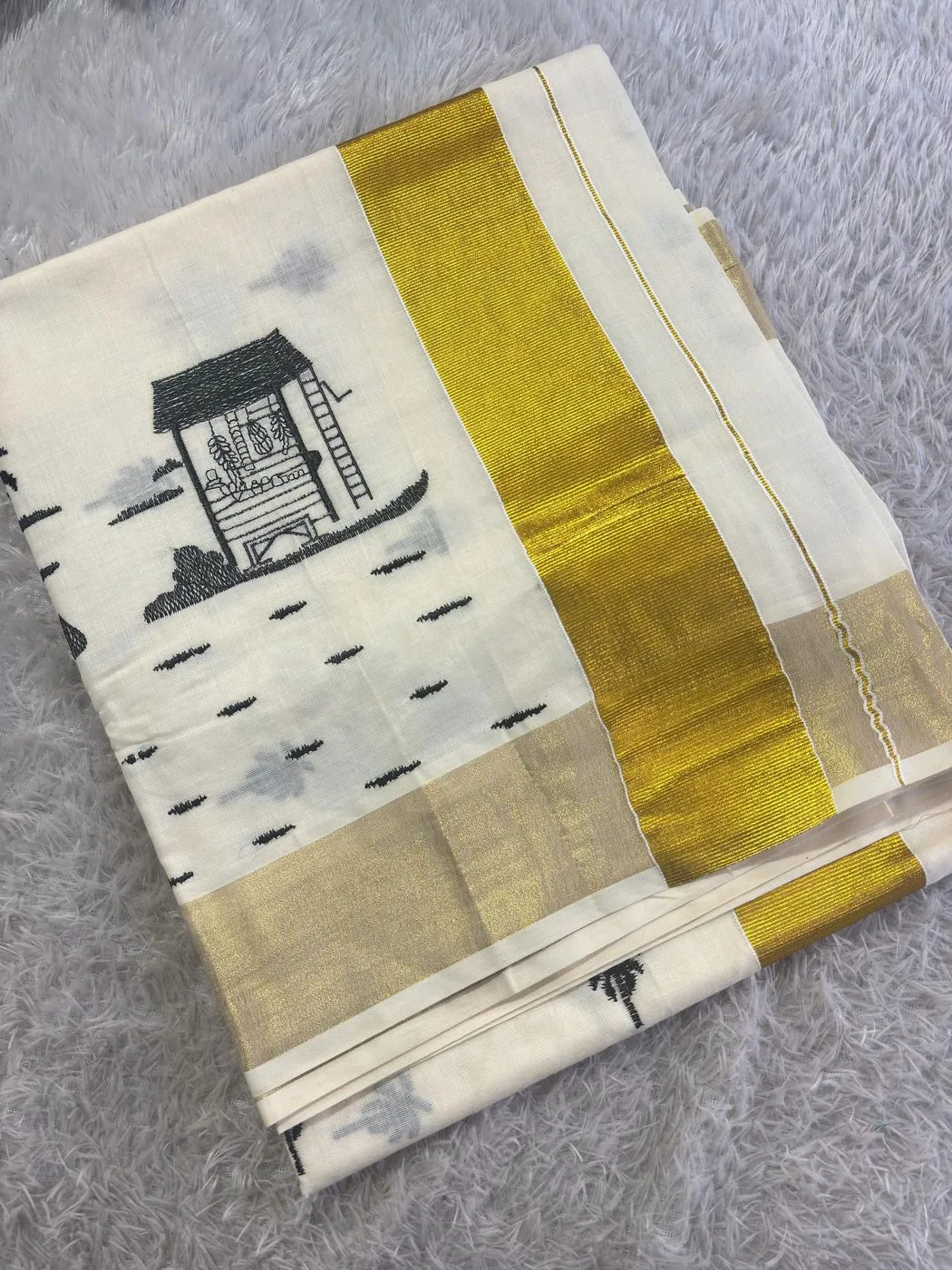 Chai Kada Cotton Embroidered Saree