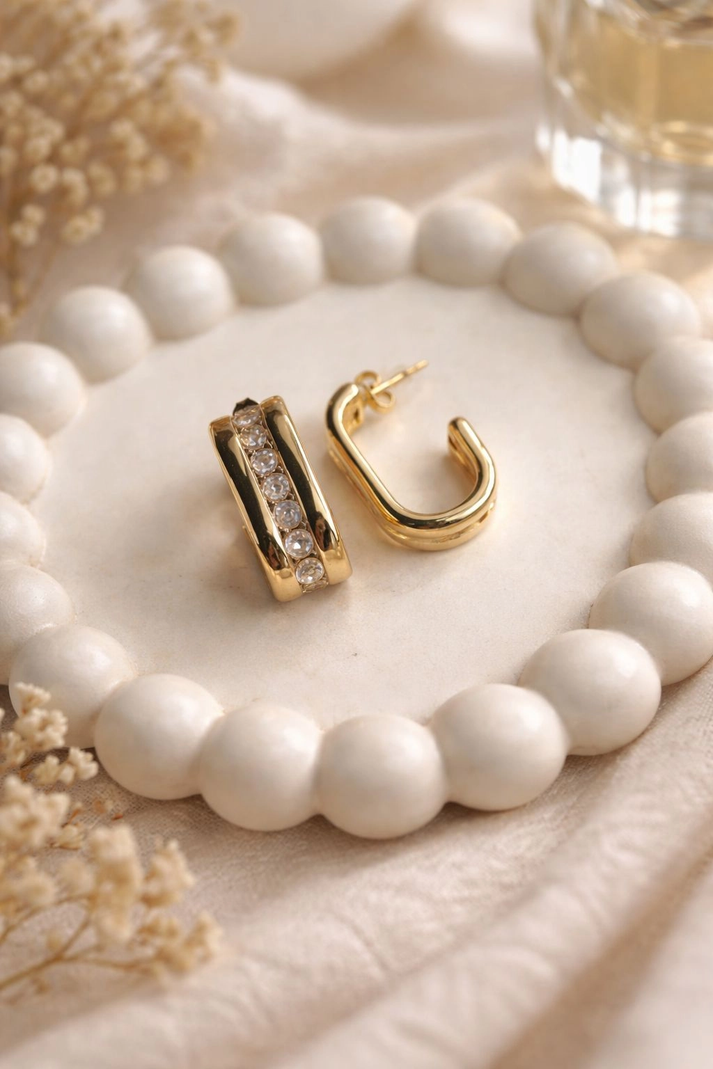 316L AD Stone Design Hoop