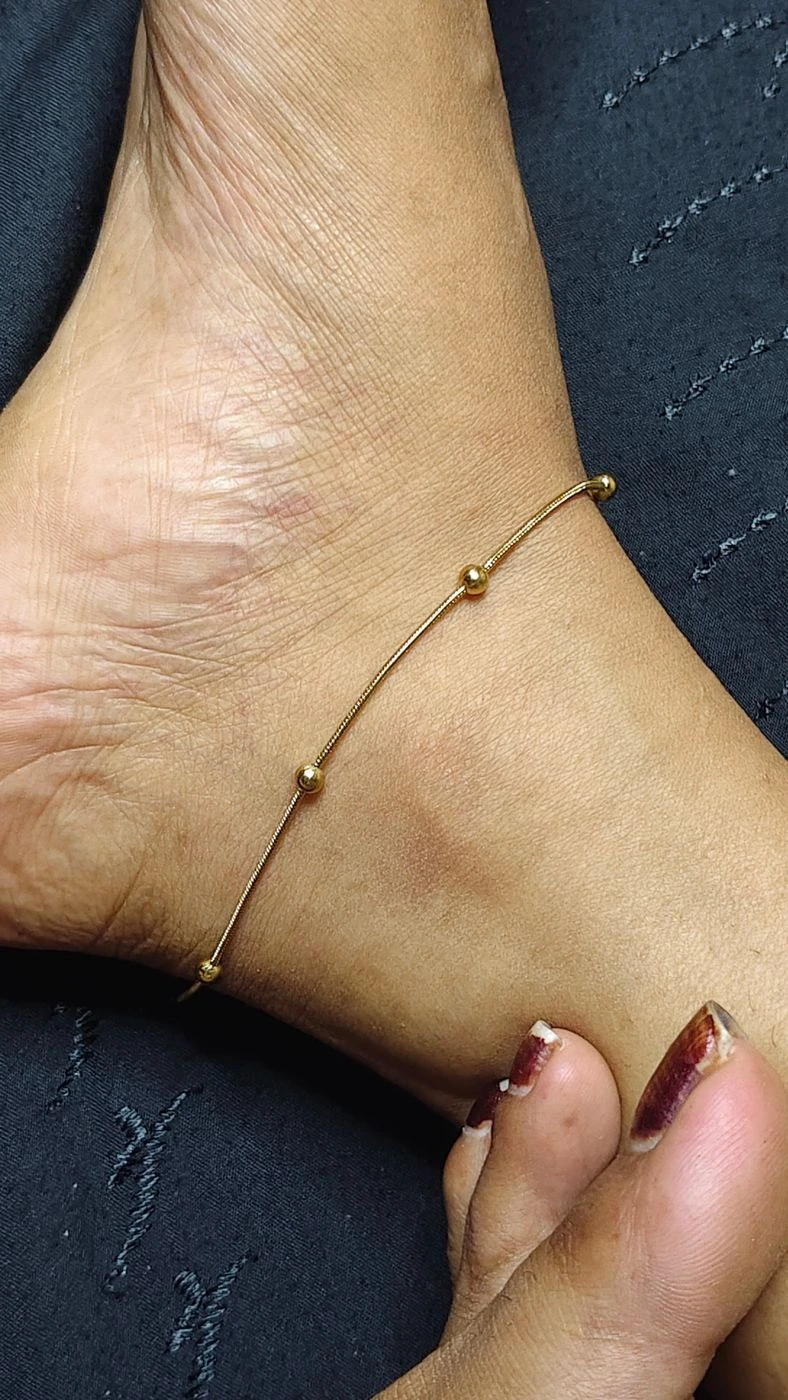 Minimal Ball Chain Anklet 2