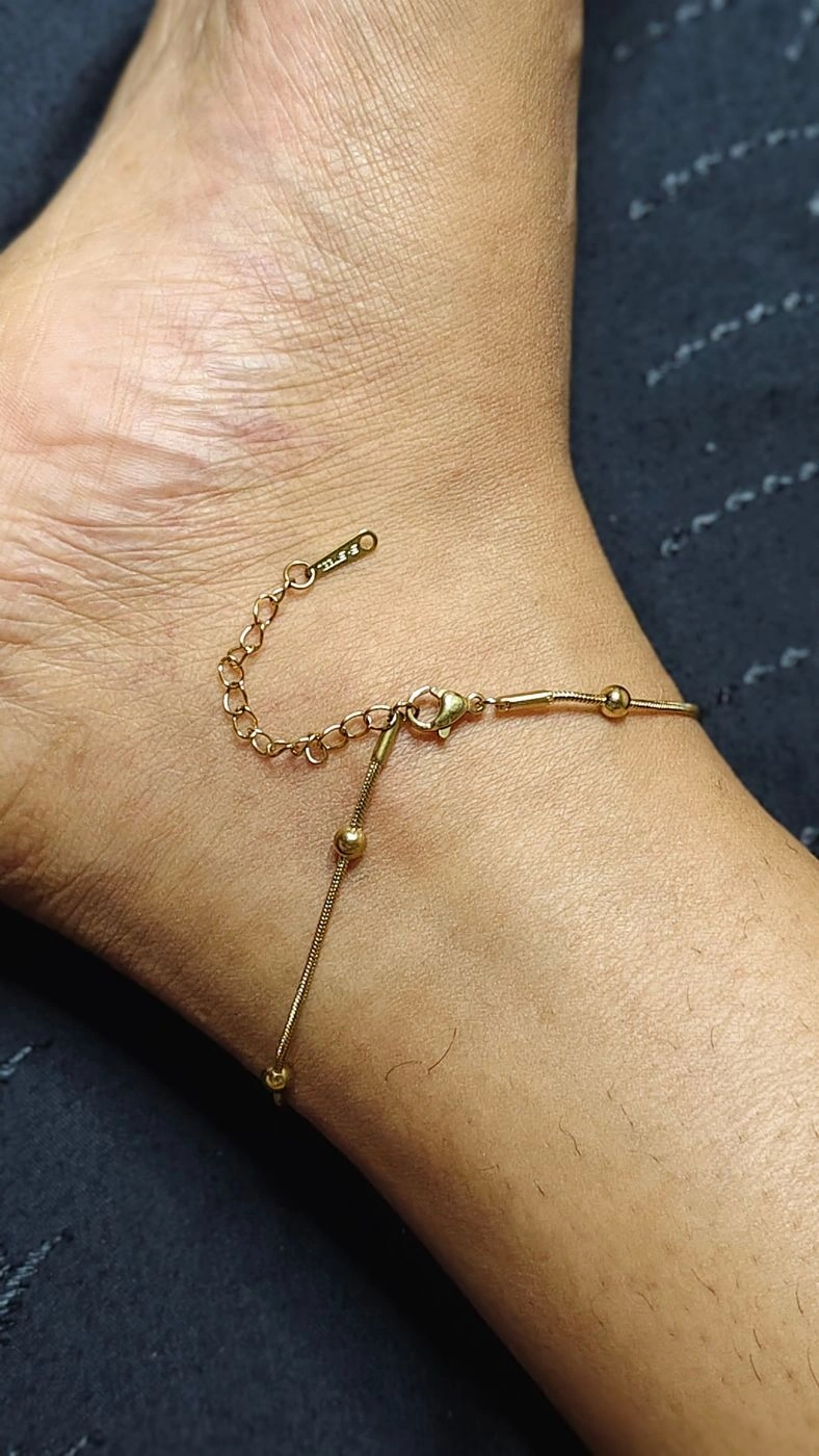 Minimal Ball Chain Anklet 3