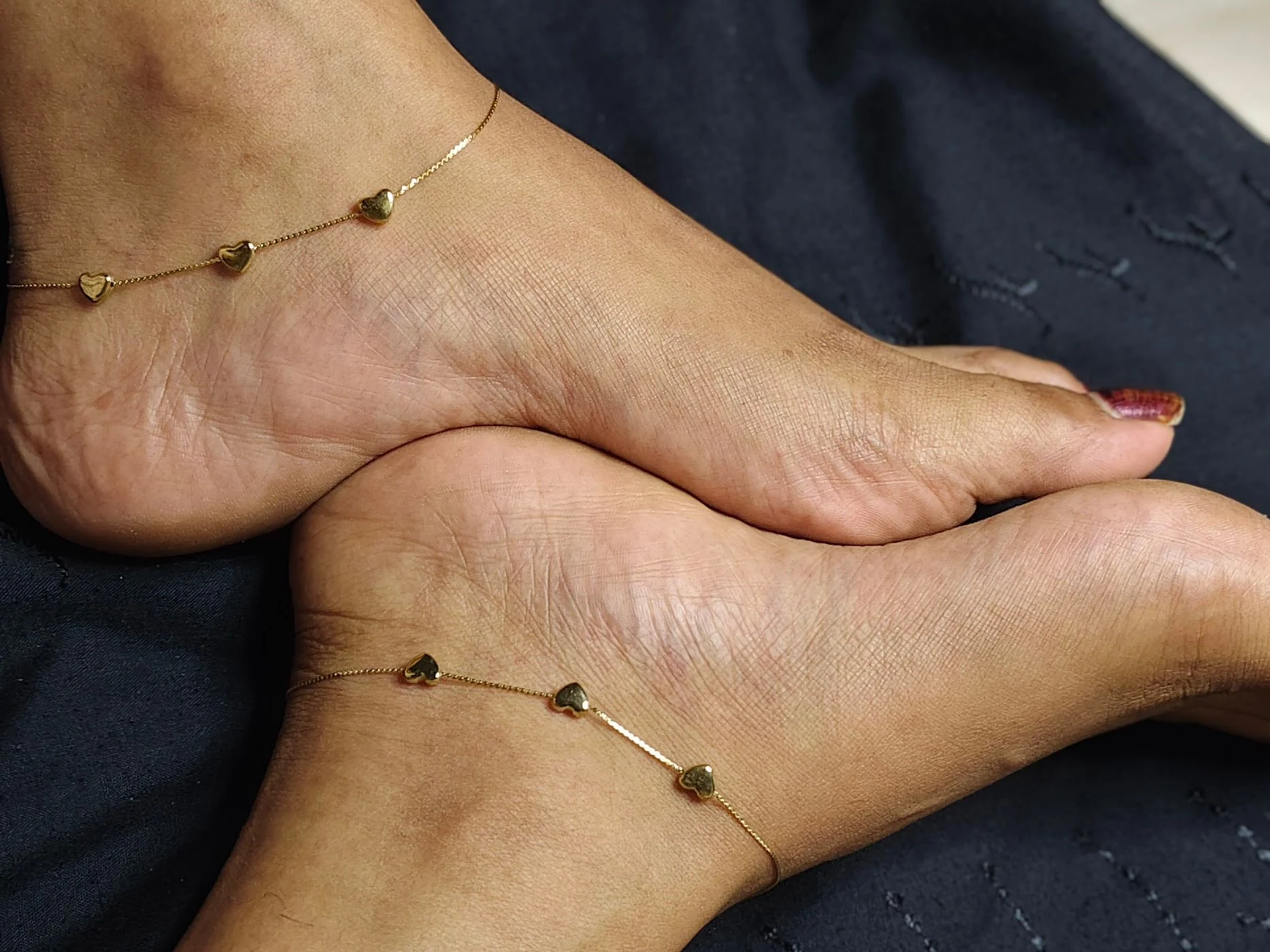 Heart Charm Minimal Anklet 2