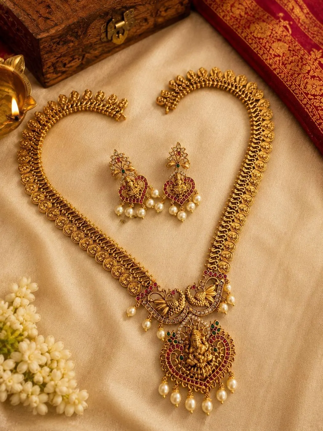 Lakshmi Long Haram AD Stone