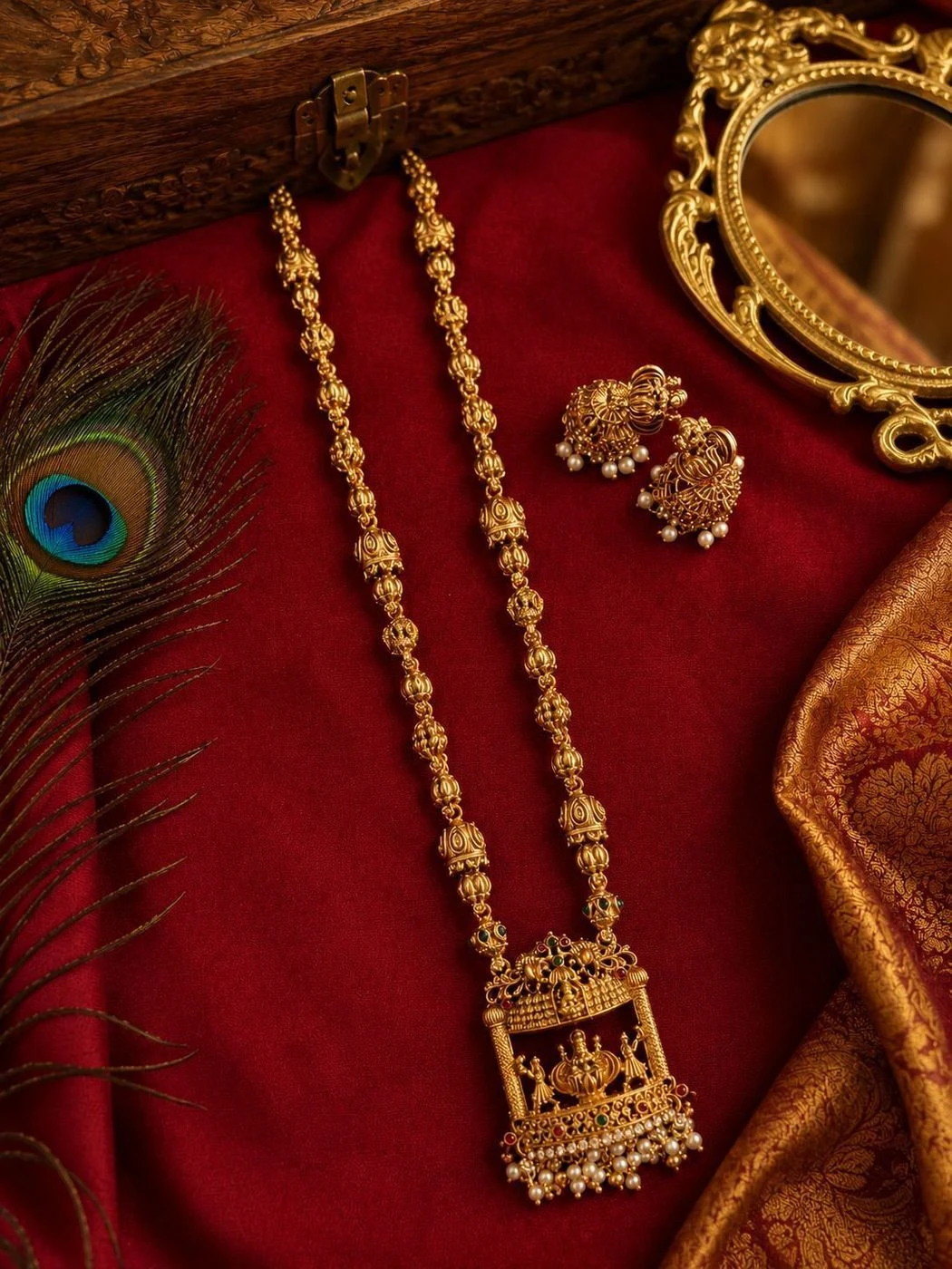 Lakshmi Necklace AD Stone