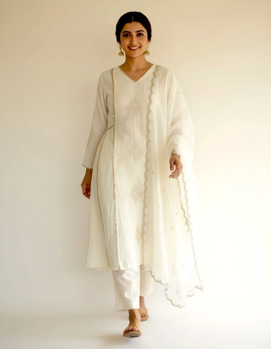 Naila kurta set | Pearl White