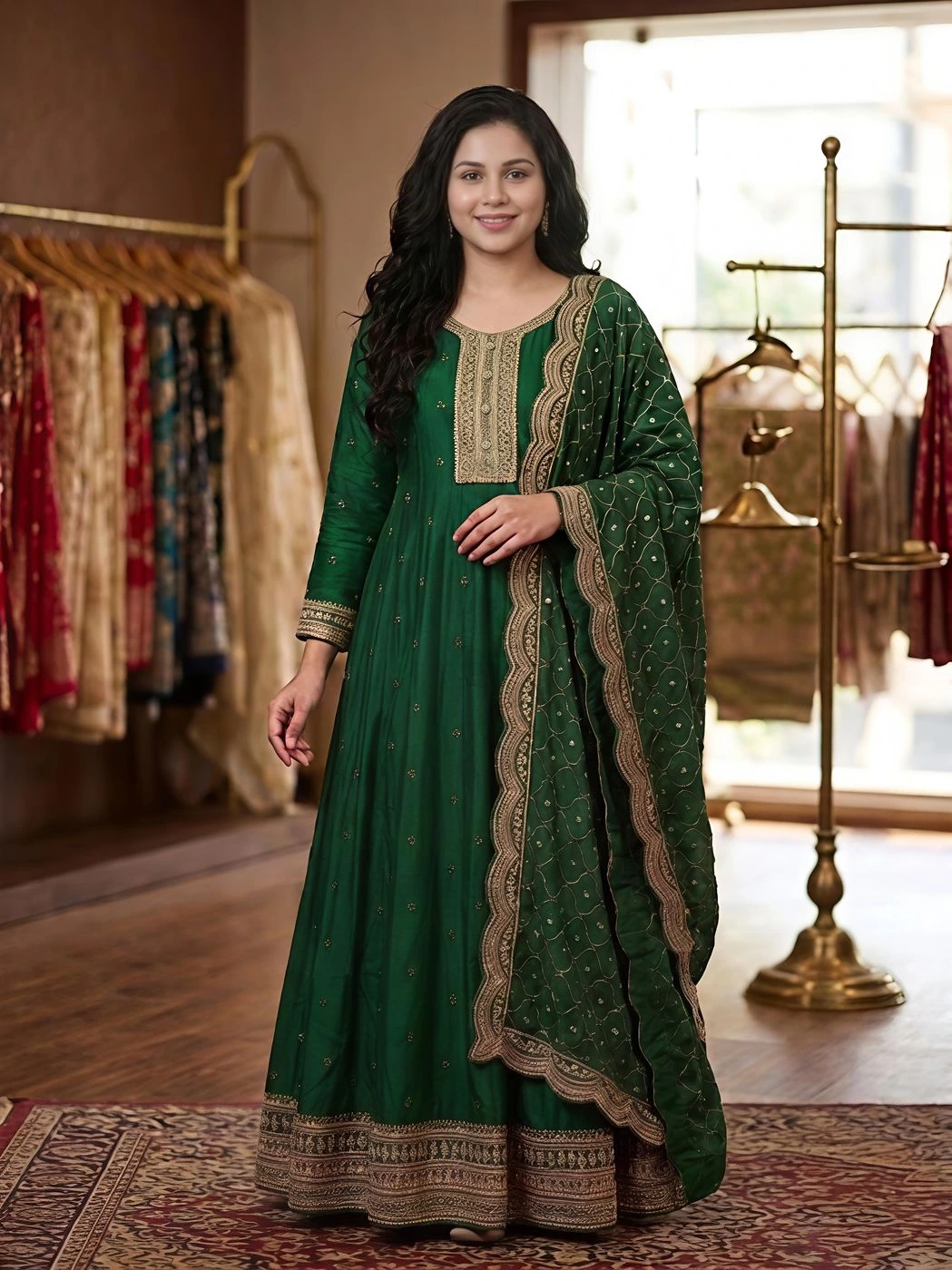 Meeaha | A majestic Anarkali-style floor-length suit