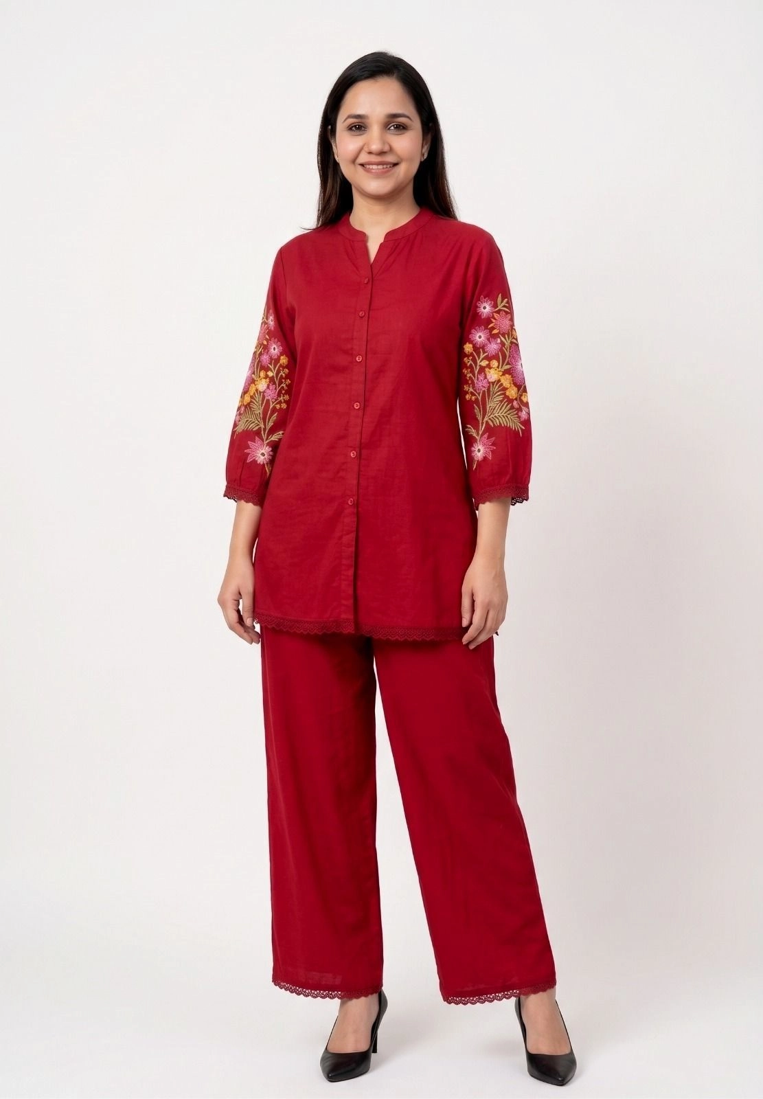 Elegant Back Embroidered Co-ord Set
