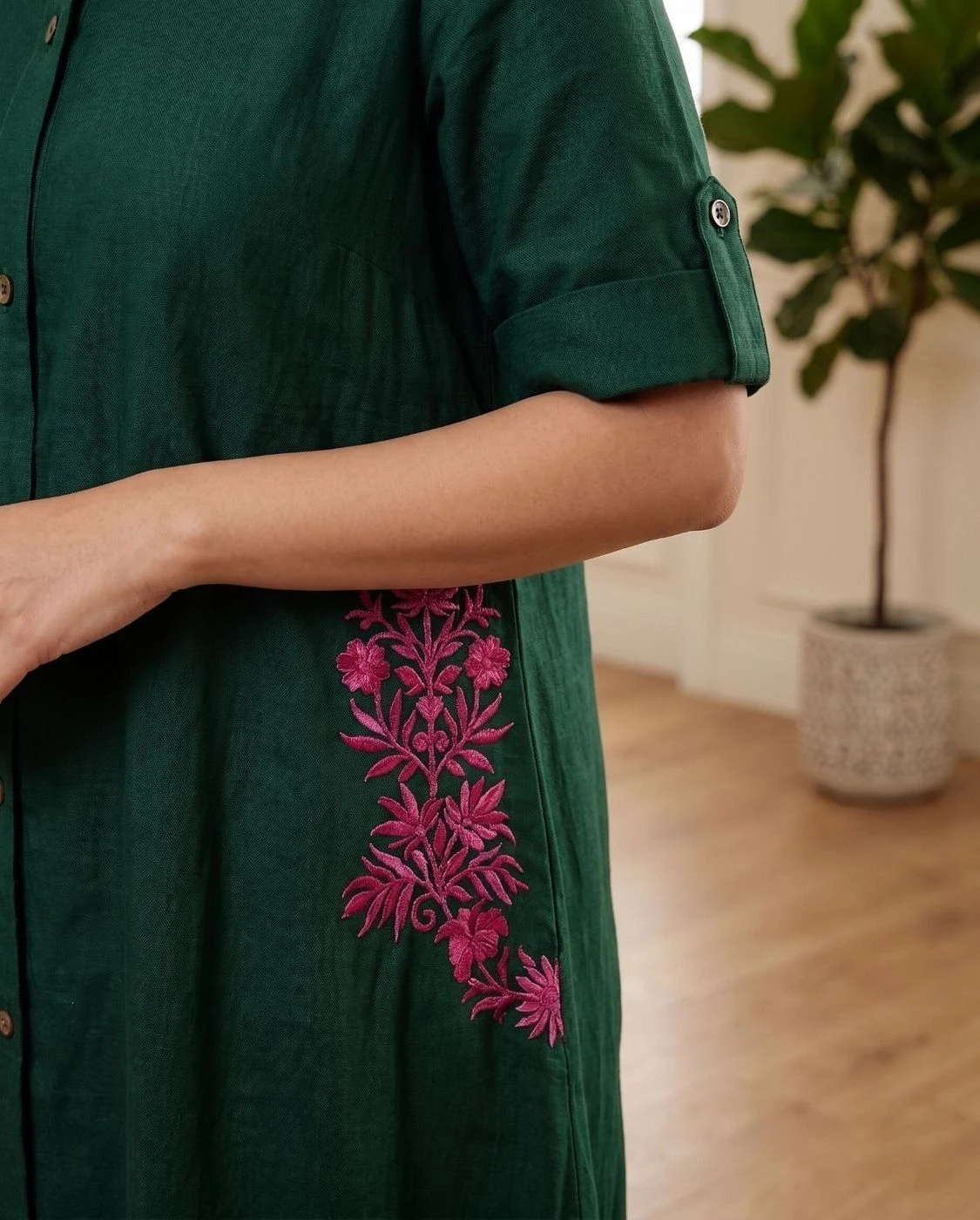 The Minimalist Side-Embroidery Kurta Co-Ord Set