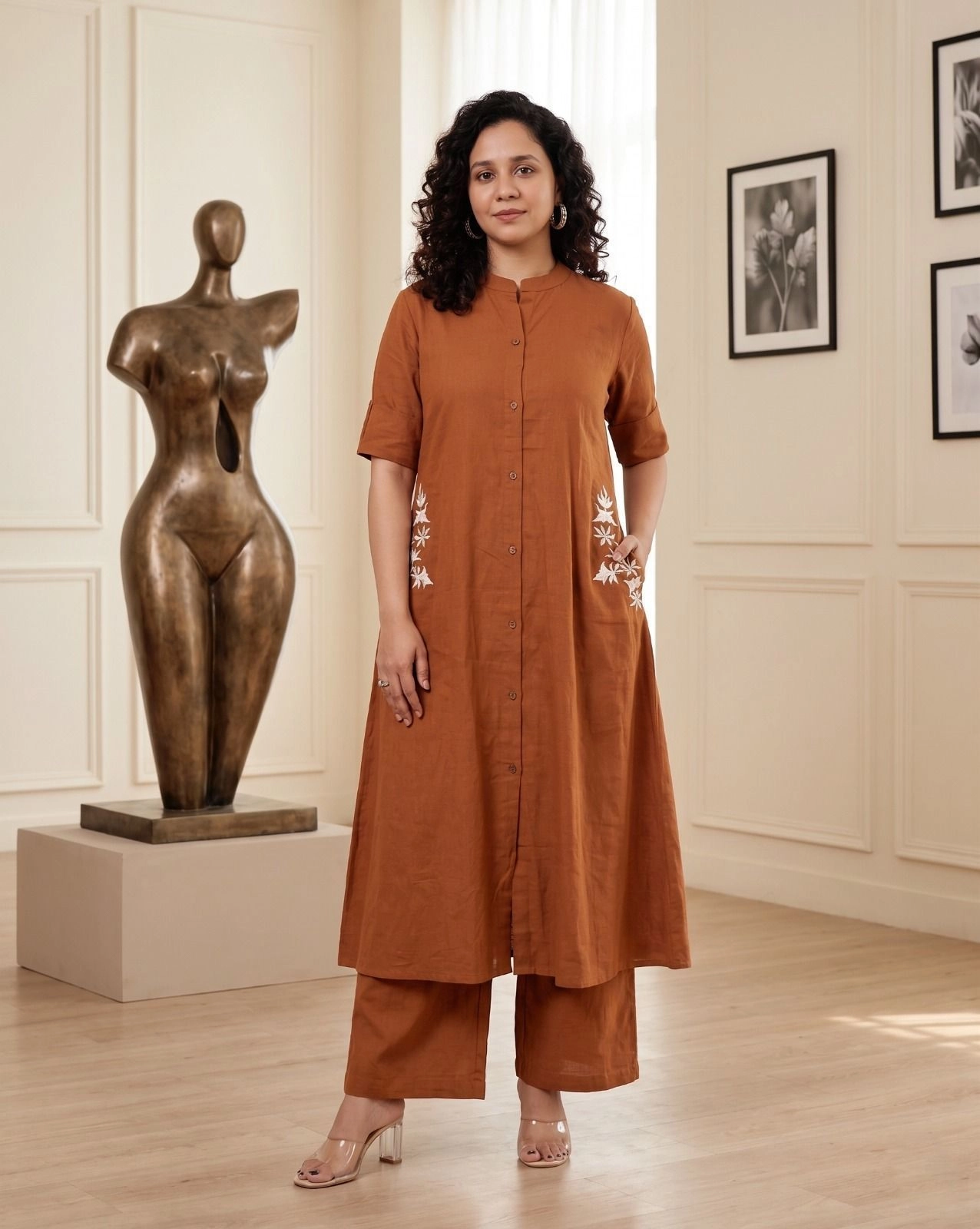 The Minimalist Side-Embroidery Kurta Co-Ord Set