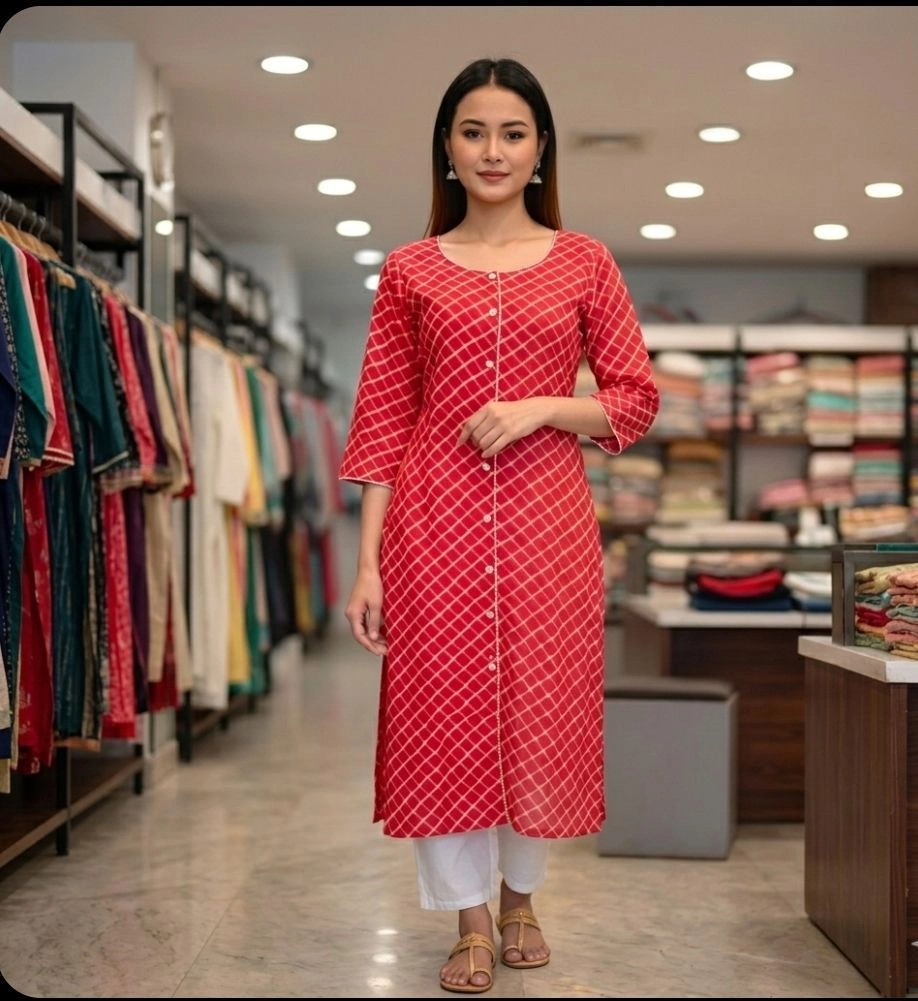 Poly rayon straight kurti 1