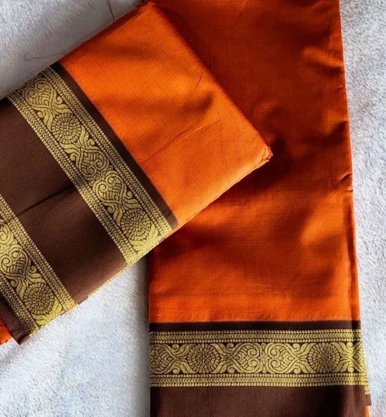 Semi silk burn orange brown combo