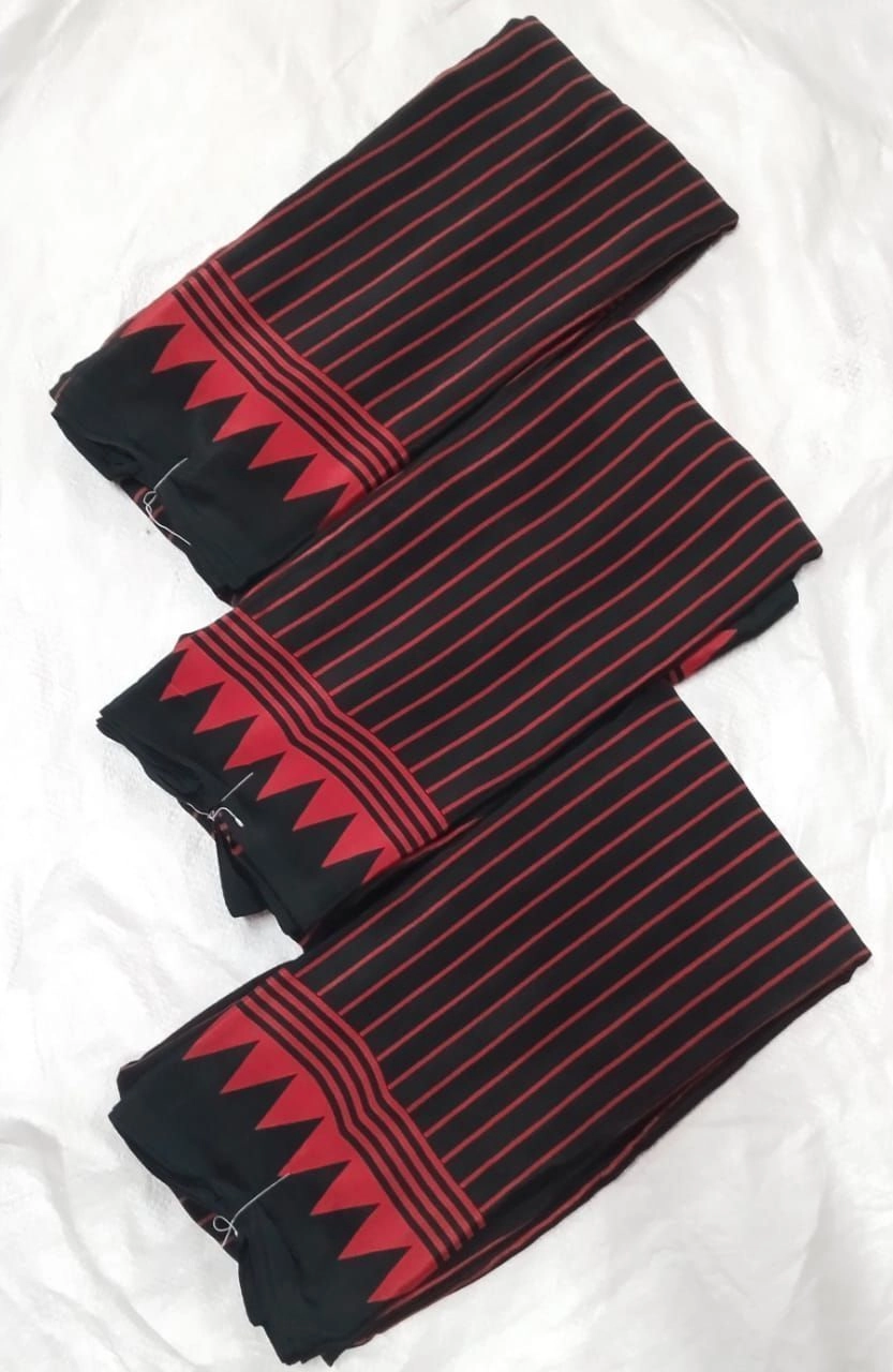 Crepe silk with strips