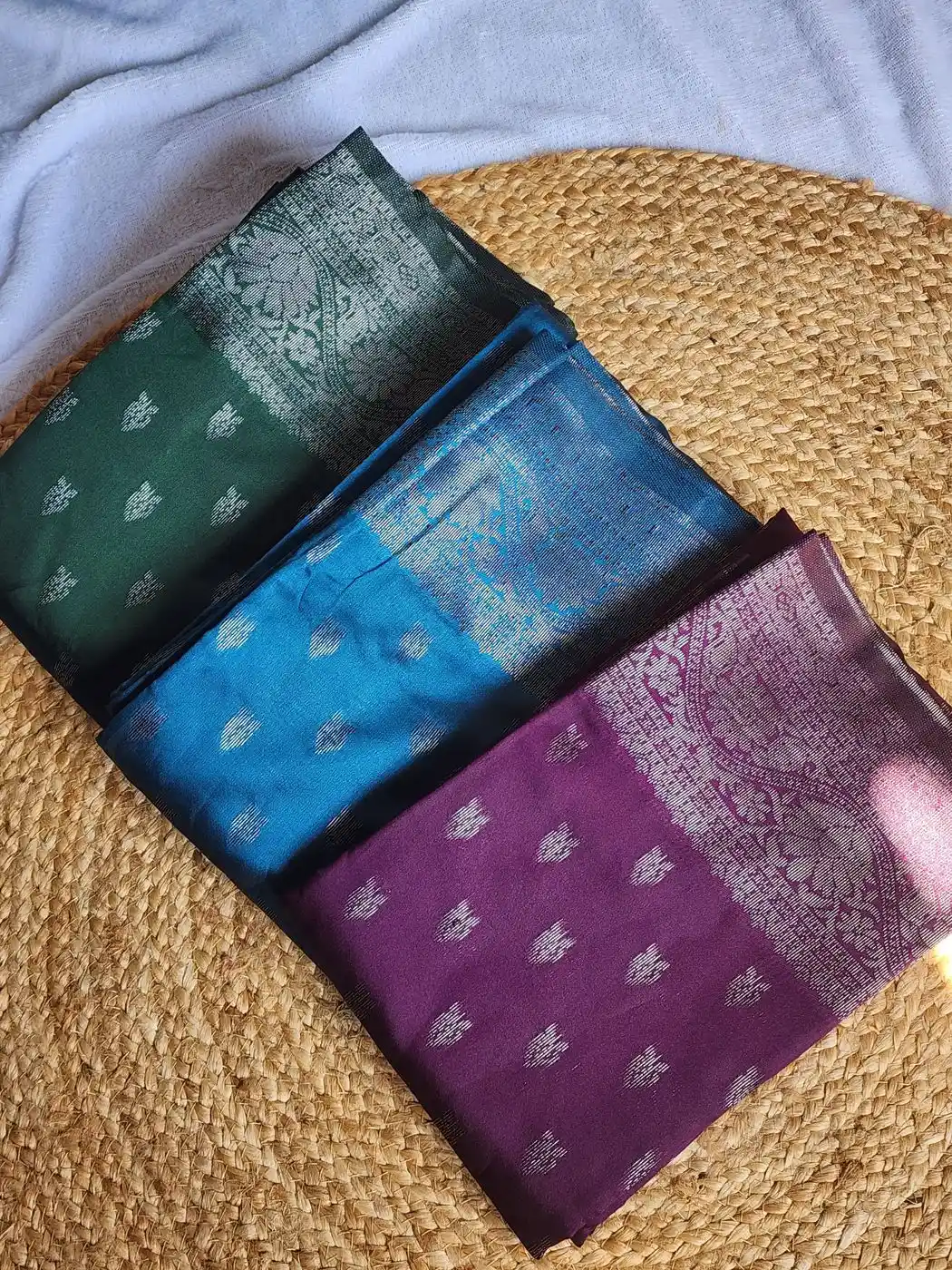Semi banarasi with silver zari