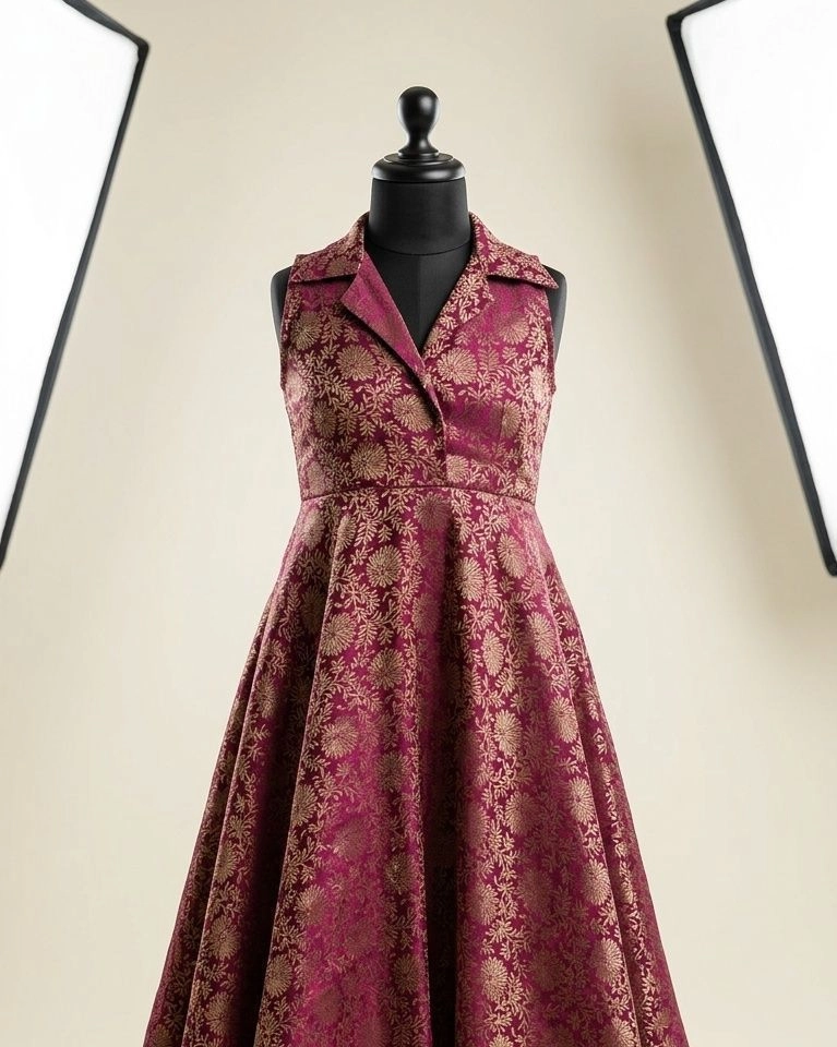Customised Brocade Fusion Gown