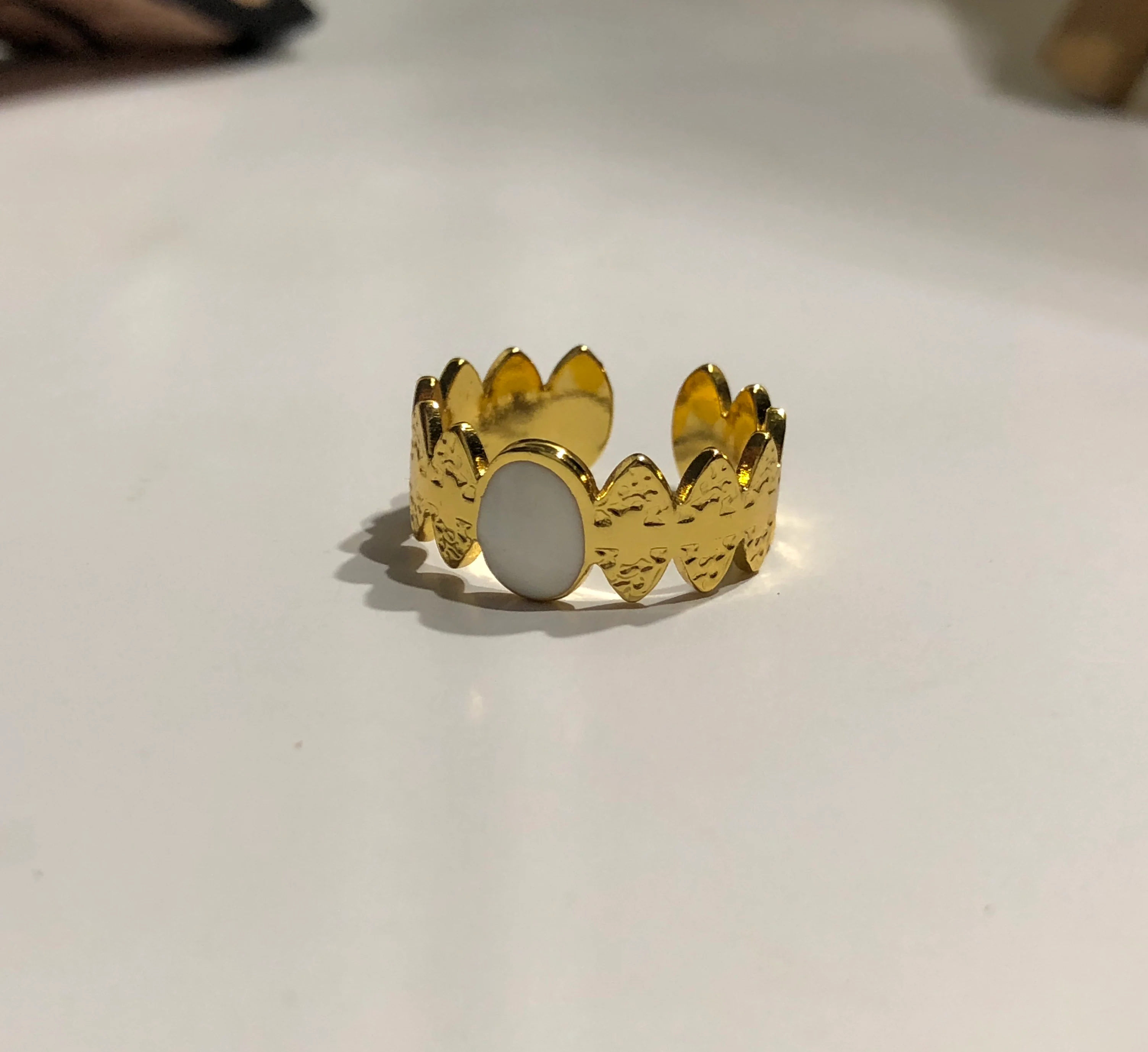 White plated ring