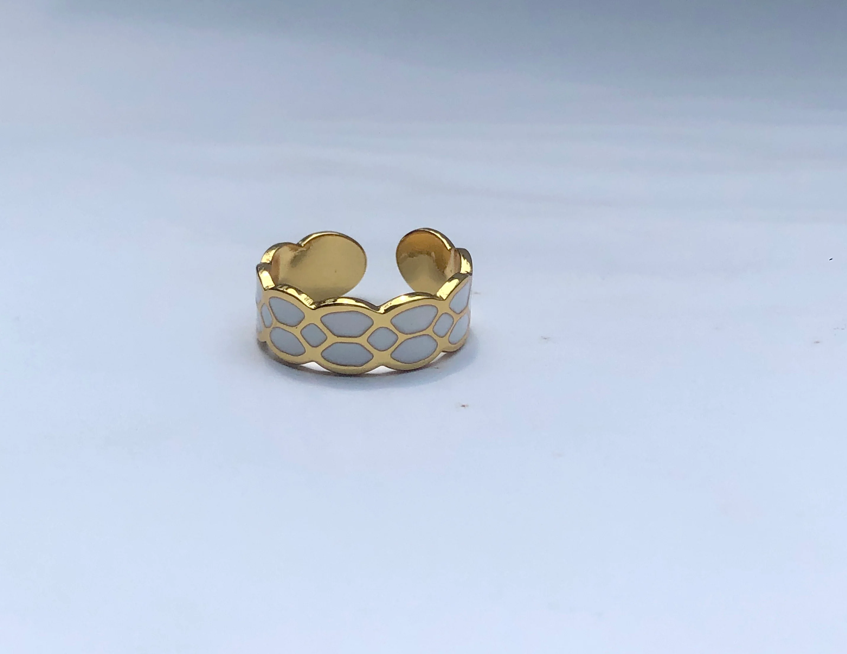 White plated ring